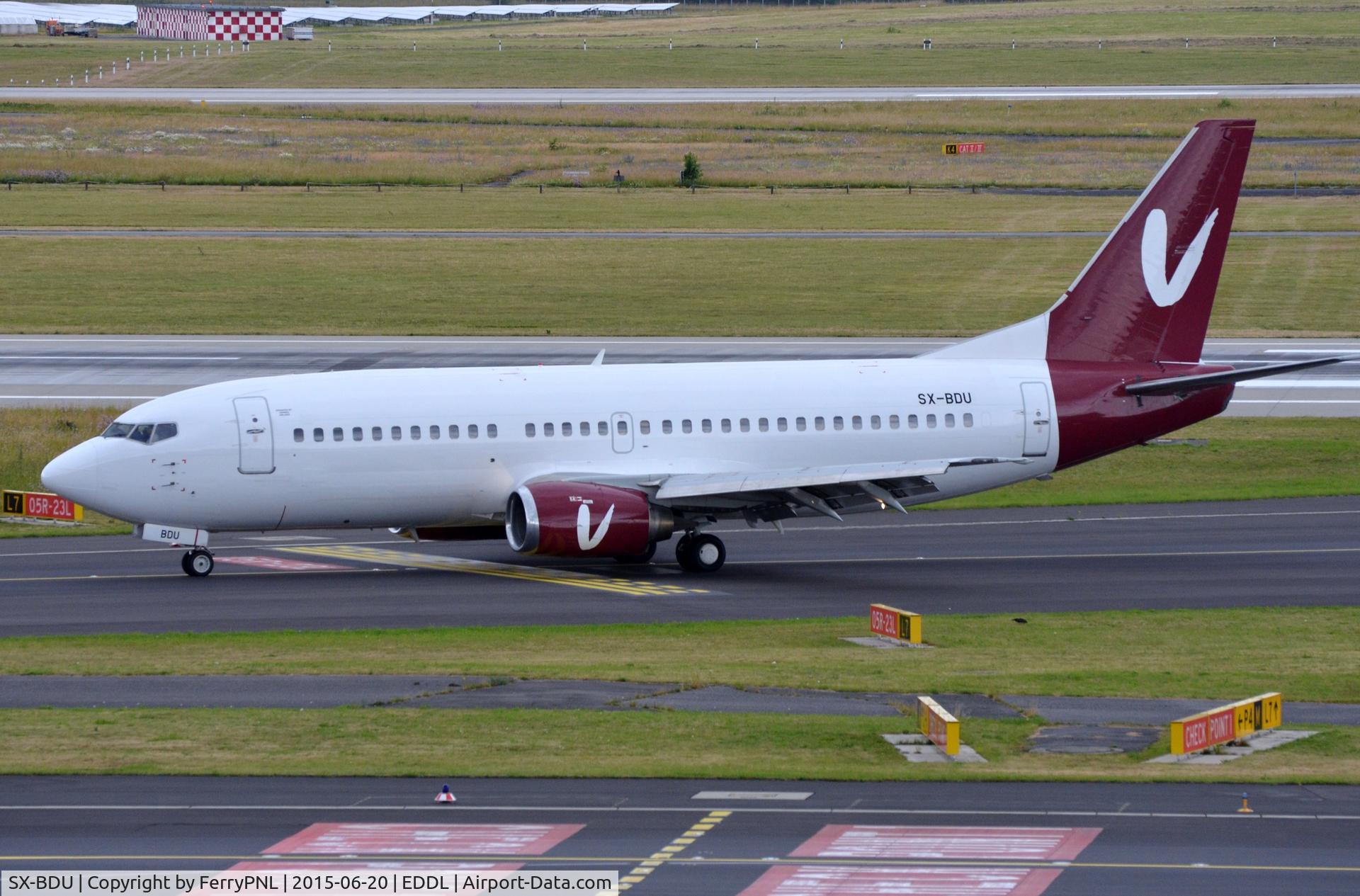 SX-BDU, 1997 Boeing 737-33R C/N 28873, Hermes Airlines B733 vacating the runway in DUS