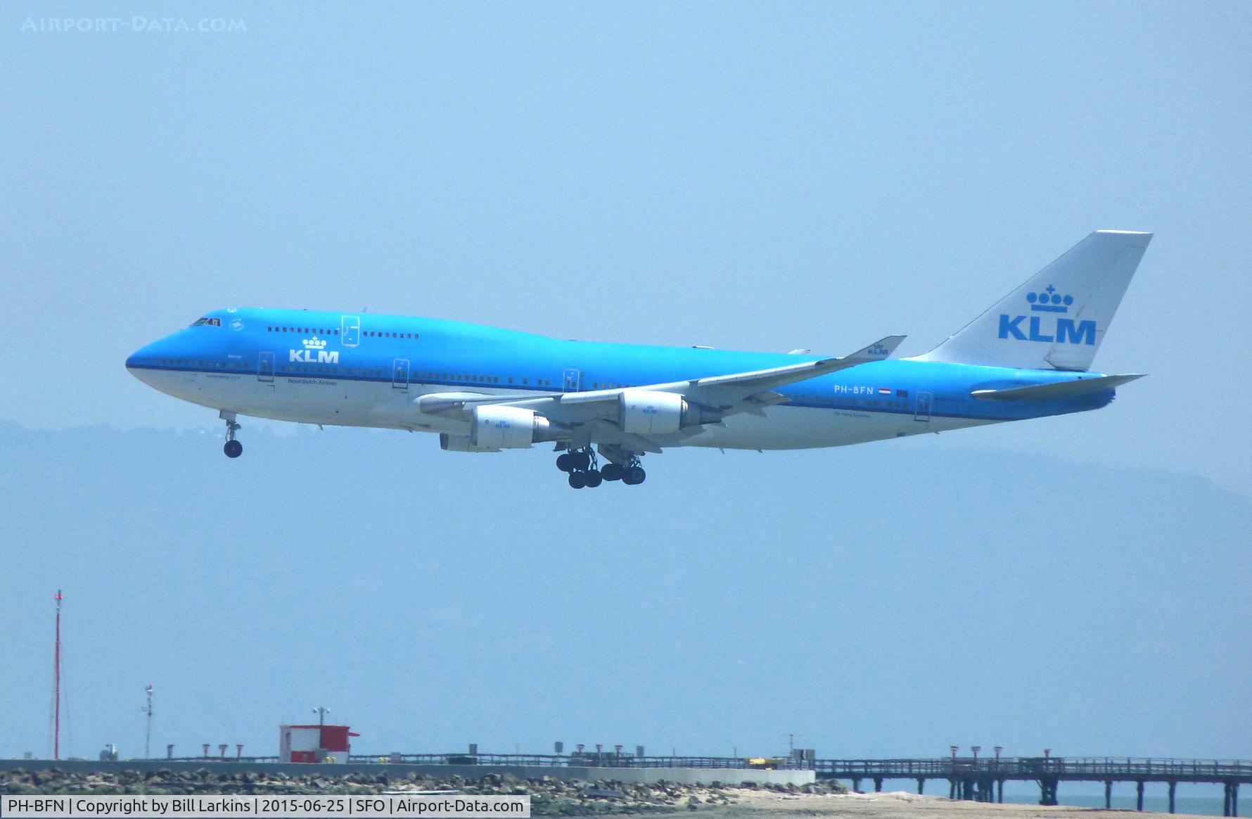 PH-BFN, 1993 Boeing 747-406BC C/N 26372, Arriving at San Francisco.