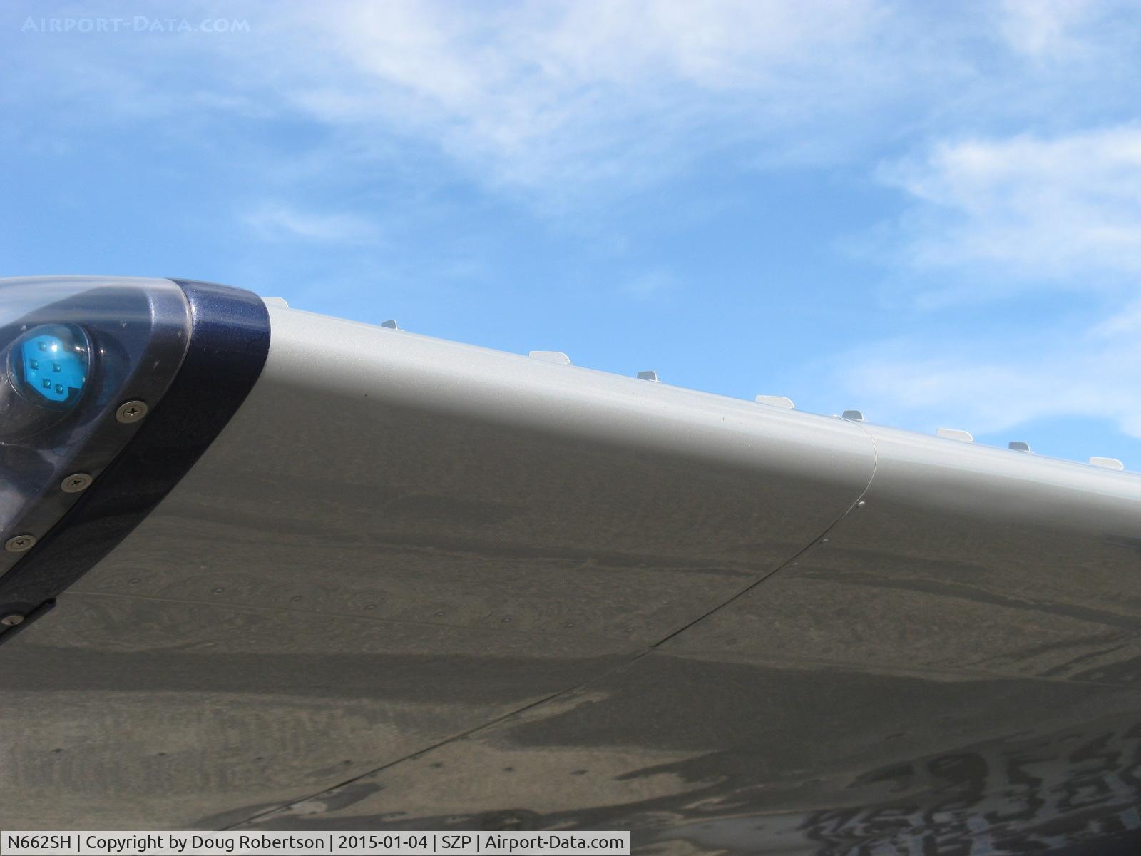 N662SH, 1962 Cessna 150B C/N 15059641, 1962 Cessna 150B conversion to taildragger, Continental O-200 100 Hp, closeup of wing Micro vortex generators mod