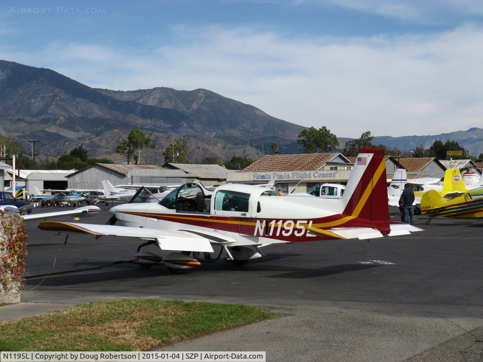N1195L, 1992 American General AG-5B Tiger C/N 10095, 1992 American General Aircraft Corp. AG-5B TIGER, Lycoming O&VO-360 180 Hp, a revised AA-5B TIGER from different manufacturer, at fuel dock