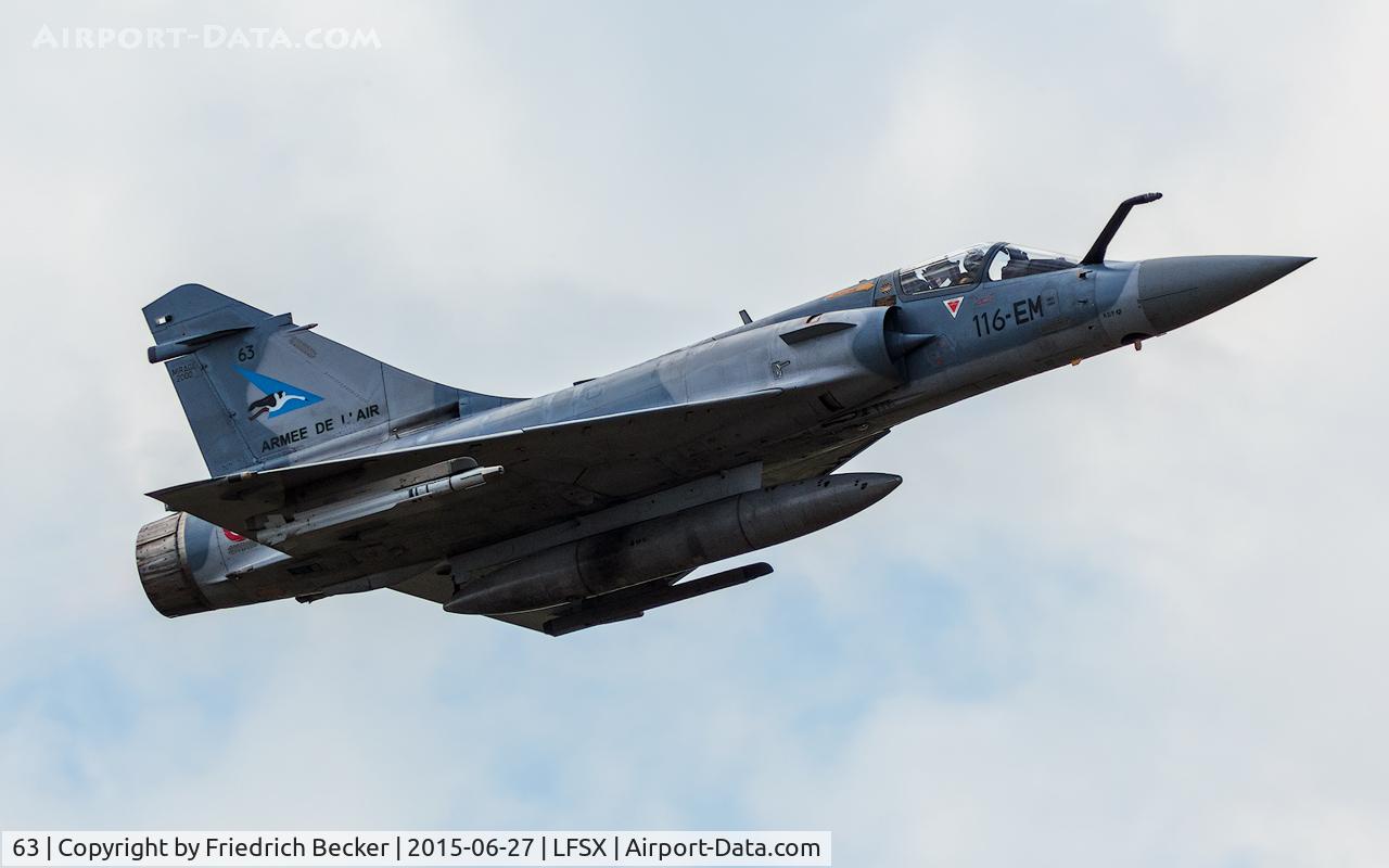 63, Dassault Mirage 2000-5F C/N 281, flying display Meeting Aerienne Luxeuil le Bains