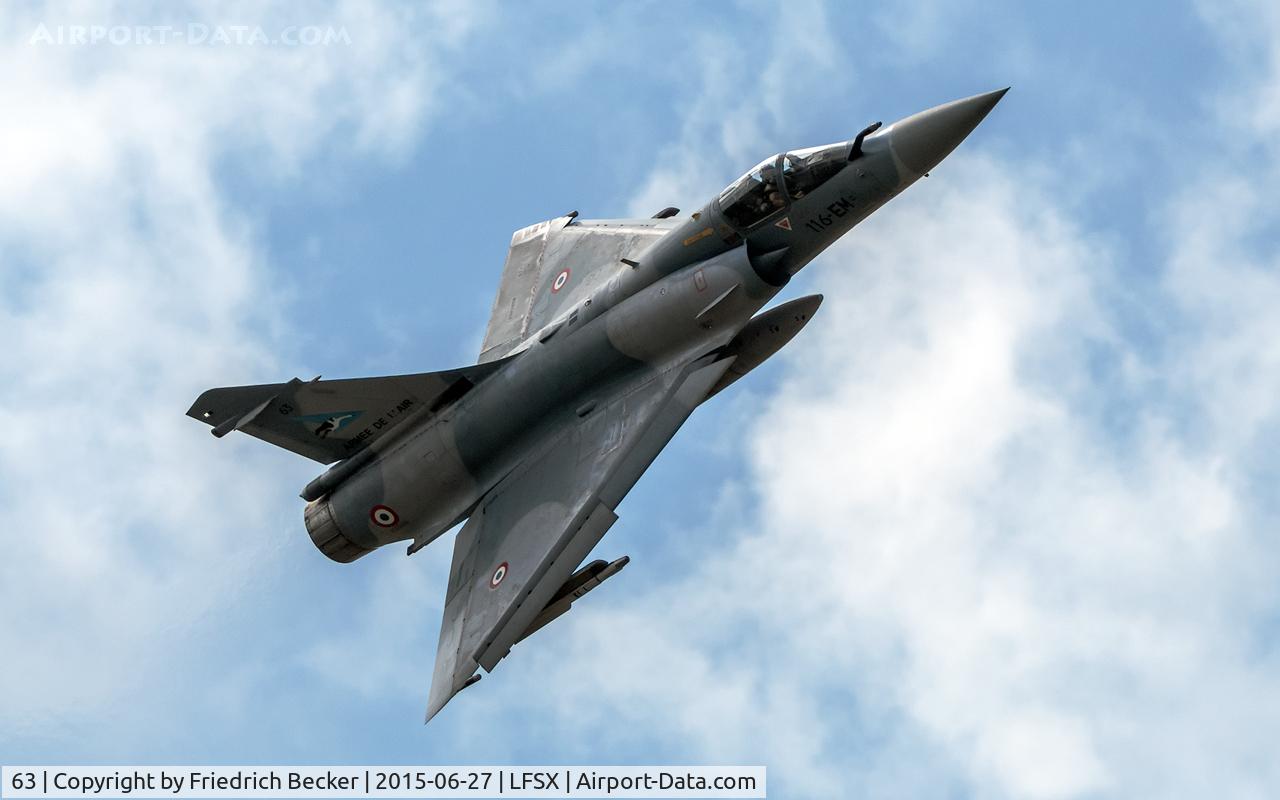 63, Dassault Mirage 2000-5F C/N 281, flying display Meeting Aerienne Luxeuil le Bains