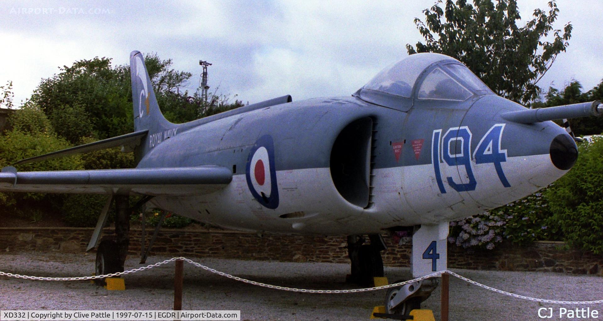 XD332, Supermarine Scimitar F.1 C/N Not found XD332, Scanned from an old neg. Displayed at the Cornwall Aero Park Museum/Flambards Village Holiday Park at Helston, Cornwall. This aircraft previously with the School of Aircraft Handling at nearby RNAS Culdrose EGDR. Now owned by Solent Sky at Southampton.