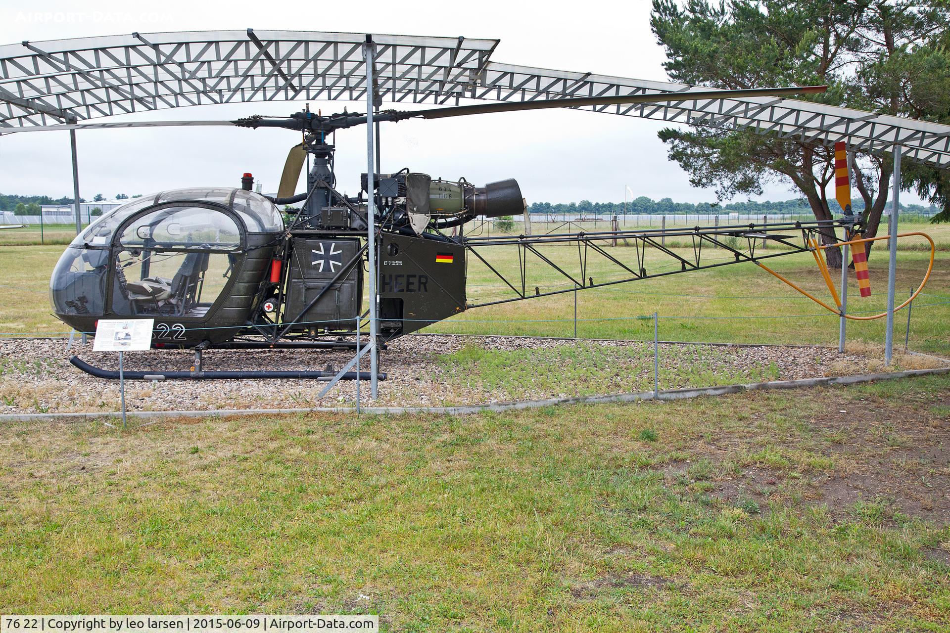 76 22, Sud SE-3130 Alouette II C/N 1609/C310, Flugplatzmuseum Cottbus 9.6.15