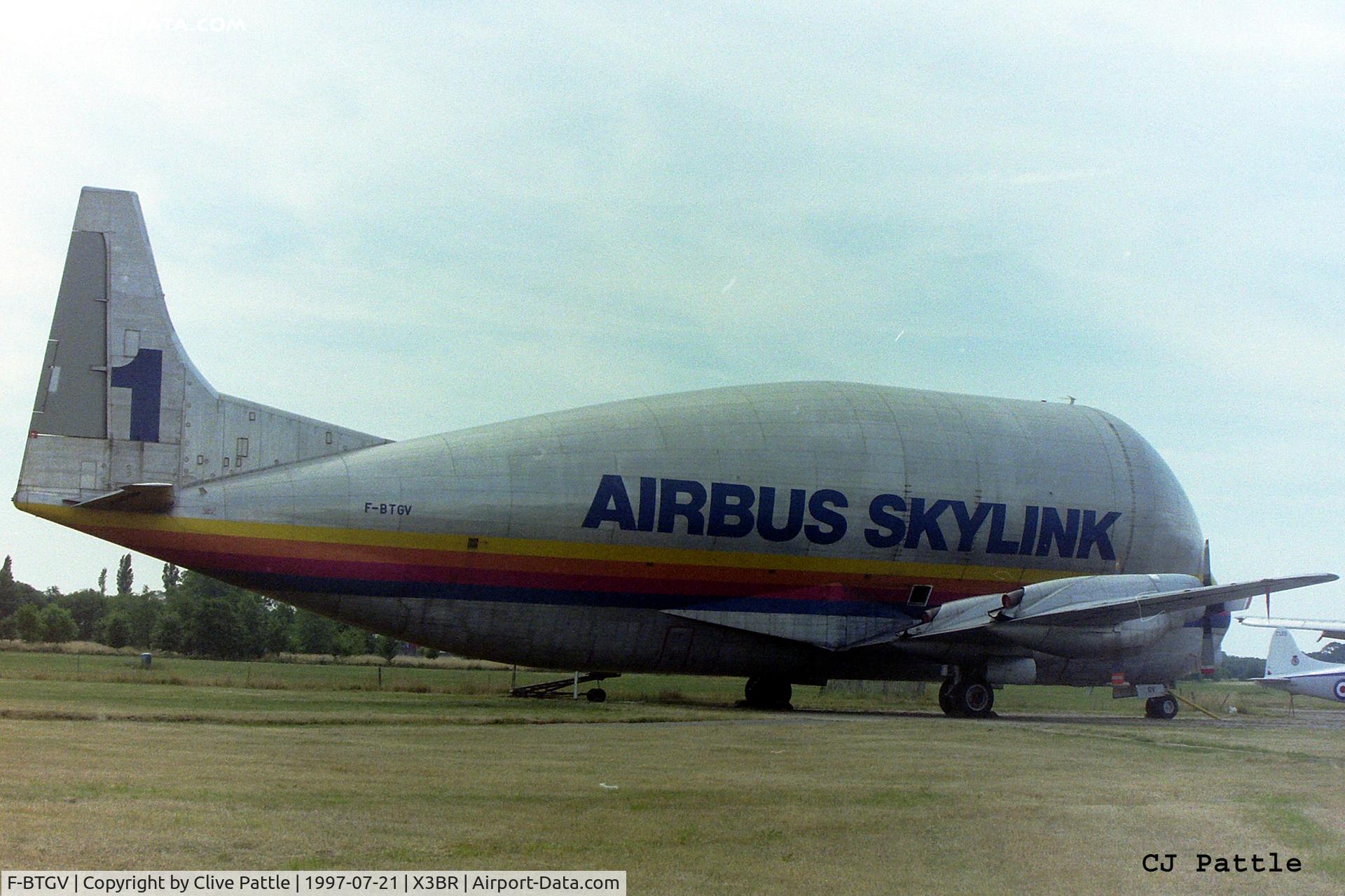 F-BTGV, Aero Spacelines 377SGT Super Guppy Turbine C/N 0001, Pictured at Bruntingthorpe in July 1997.
