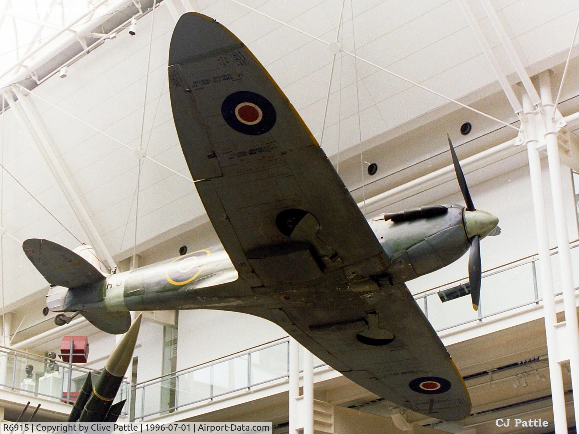 R6915, 1940 Supermarine 300 Spitfire Mk1A C/N 6S/80914, Scanned from neg. R6915 on display at the IWM, Lambeth, London in the mid 90's
