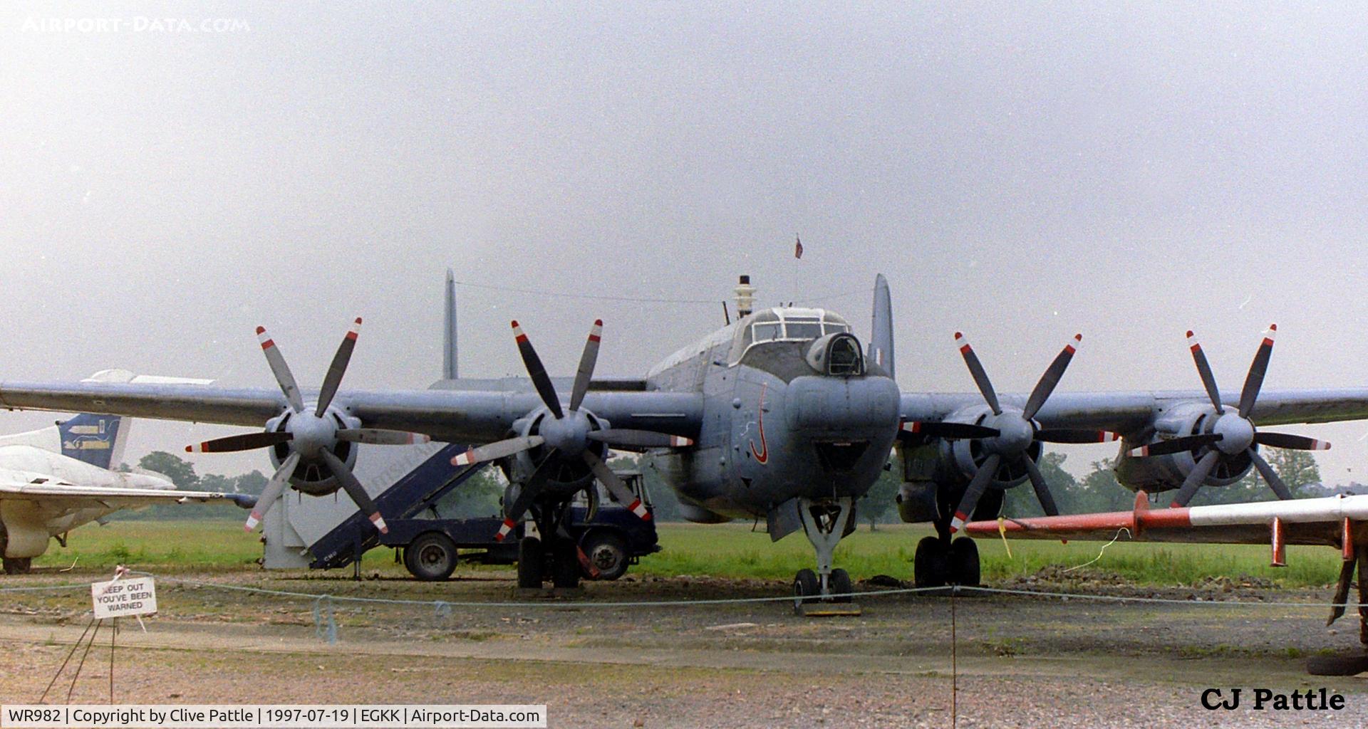 WR982, 1958 Avro 716 Shackleton MR.3/3 C/N 8106M, Scanned from old negative - Preserved at Charlwood, Surrey. EGKK used for search purposes only.
