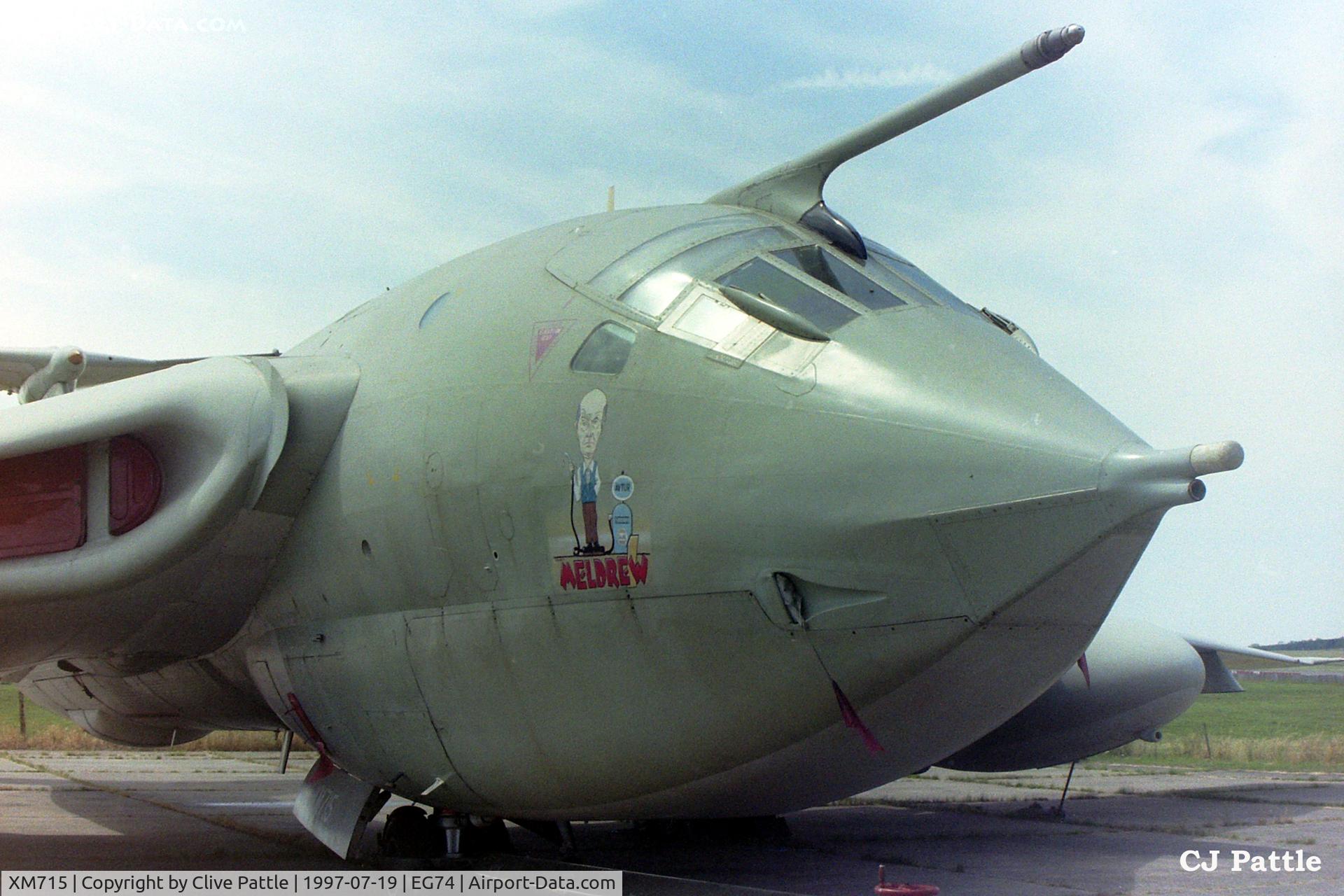 XM715, 1963 Handley Page Victor K.2 C/N HP80/83, Scanned from neg. Close up nose detail of XM715 at Bruntingthorpe in July 1997.