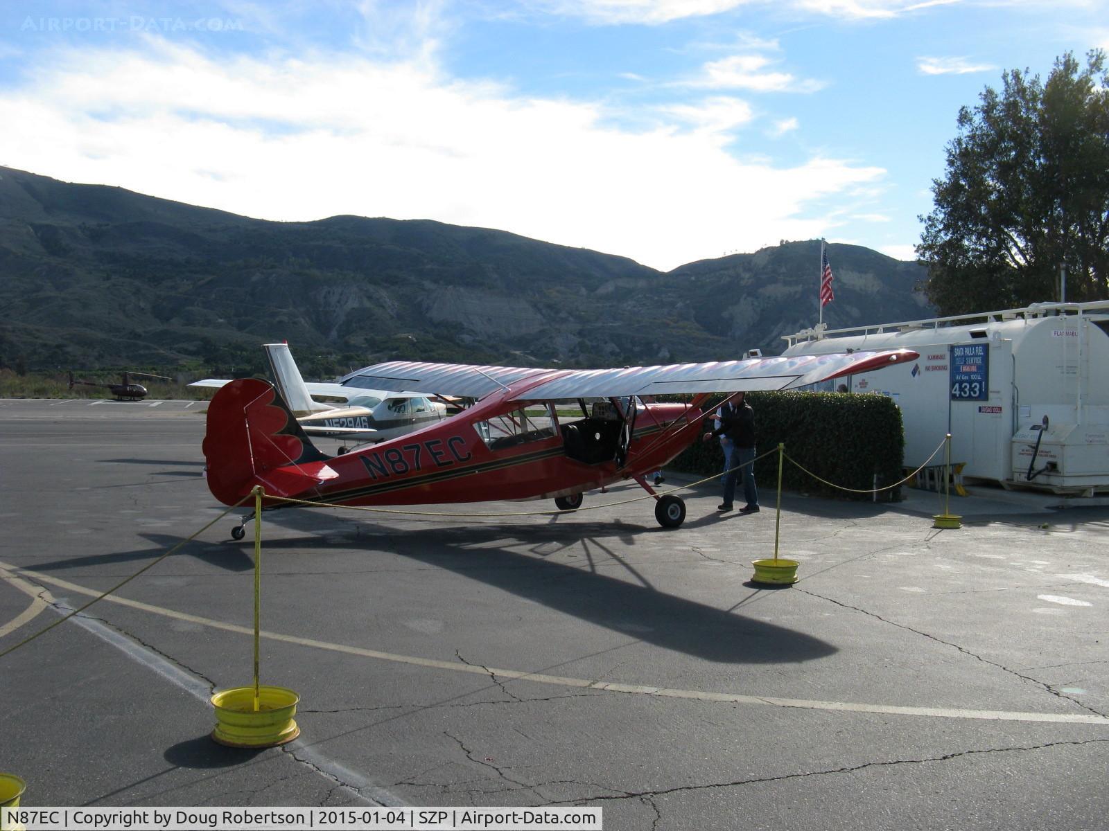 N87EC, 2007 American Champion 7EC C/N 1010-2007, 2007 American Champion 7EC 'The Champ' LSA, Continental O-200A lightweight 100 Hp, at fuel dock