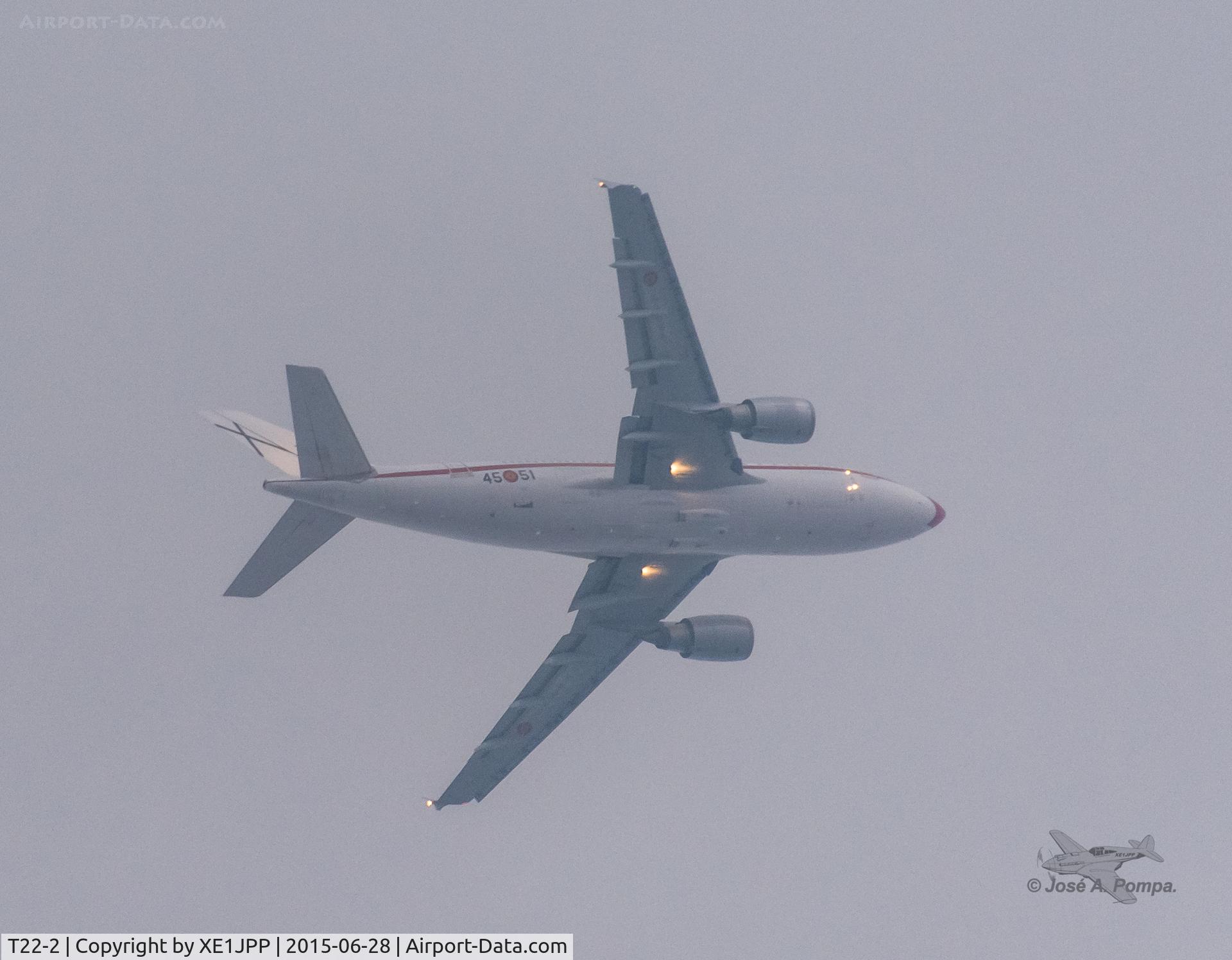 T22-2, 1990 Airbus A310-304 C/N 551, Over Mexico City, arriving with The King of Spain Felipe VI and Letizia in official visit.

Fuerza Aérea Española - Airbus A310-304 VIP (T22-2 / 45-51)