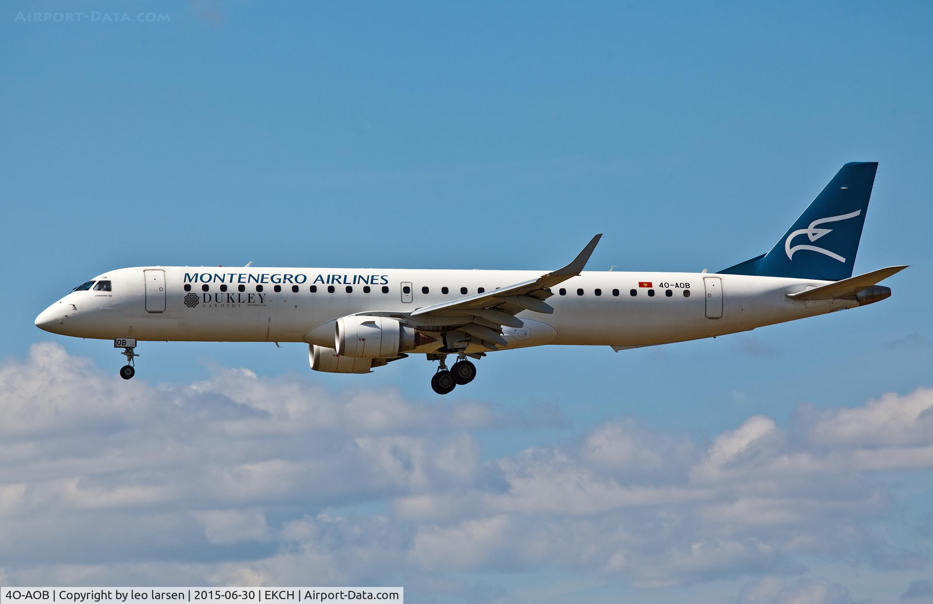 4O-AOB, 2009 Embraer 195LR (ERJ-190-200LR) C/N 19000283, Copenhagen 30.6.15