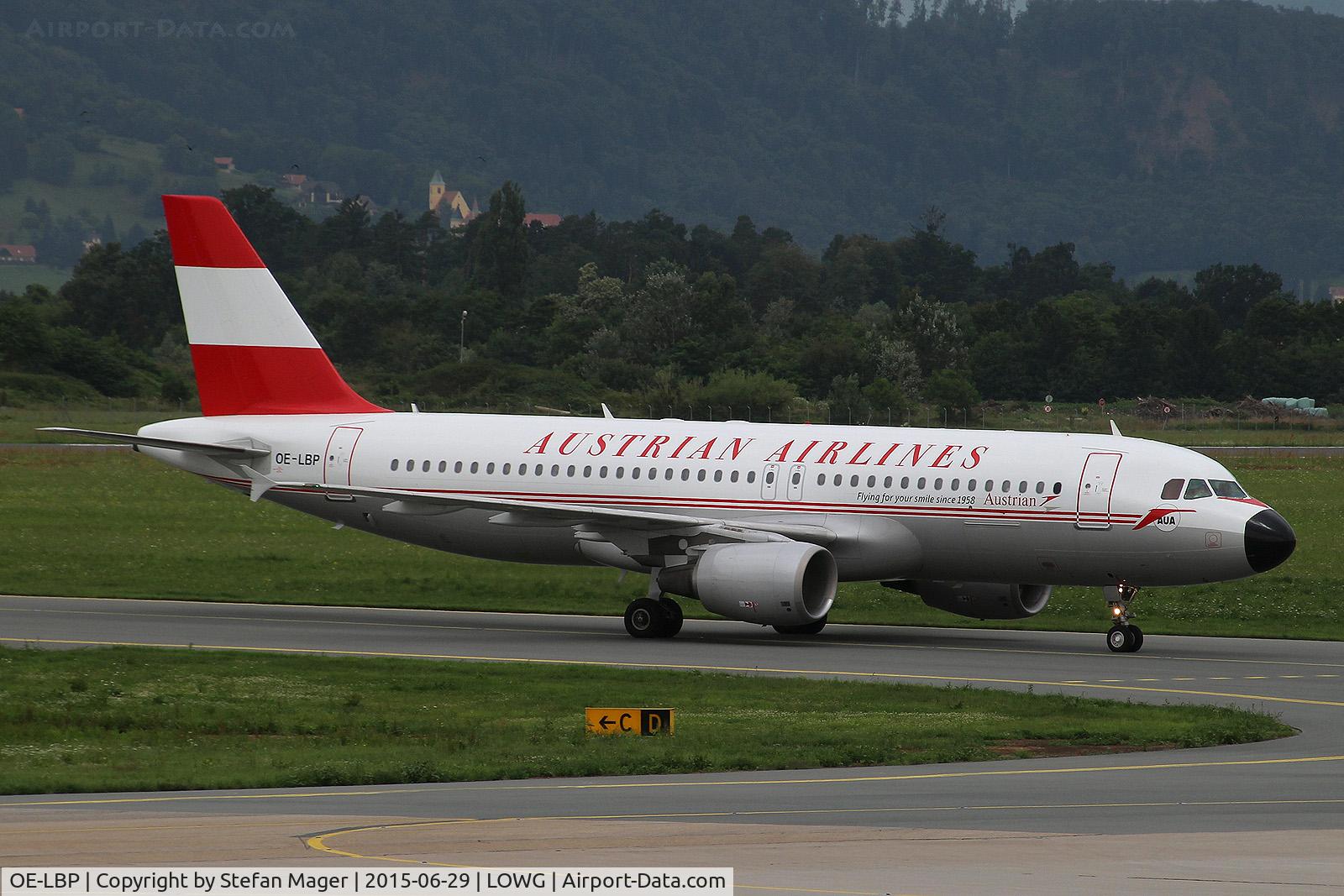 OE-LBP, 1998 Airbus A320-214 C/N 797, Austrian A320-200 Retrojet @ GRZ