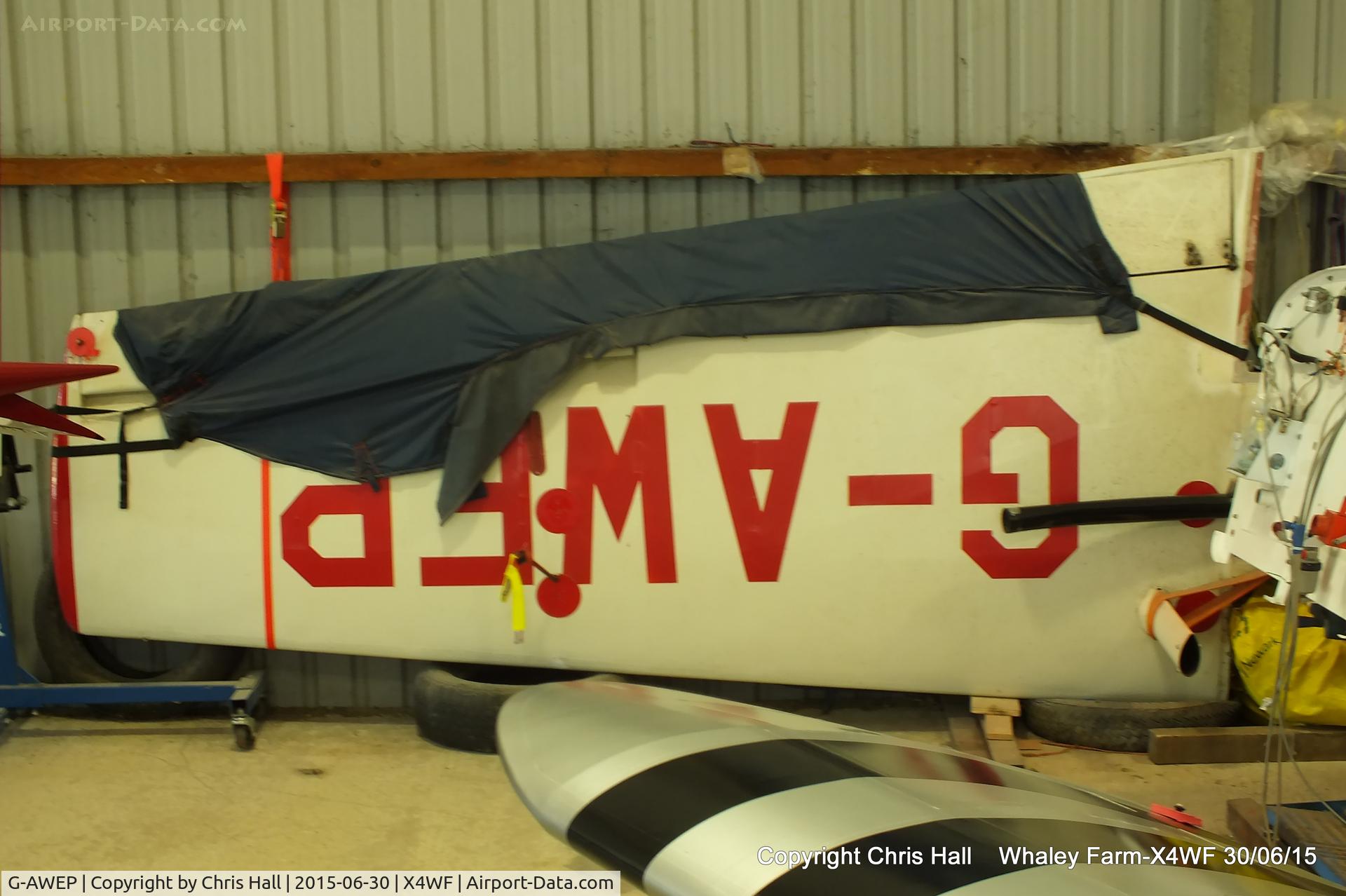 G-AWEP, 1969 Gardan Minicab (JB01 Standard) C/N PFA 1801, wings stored in the hangar