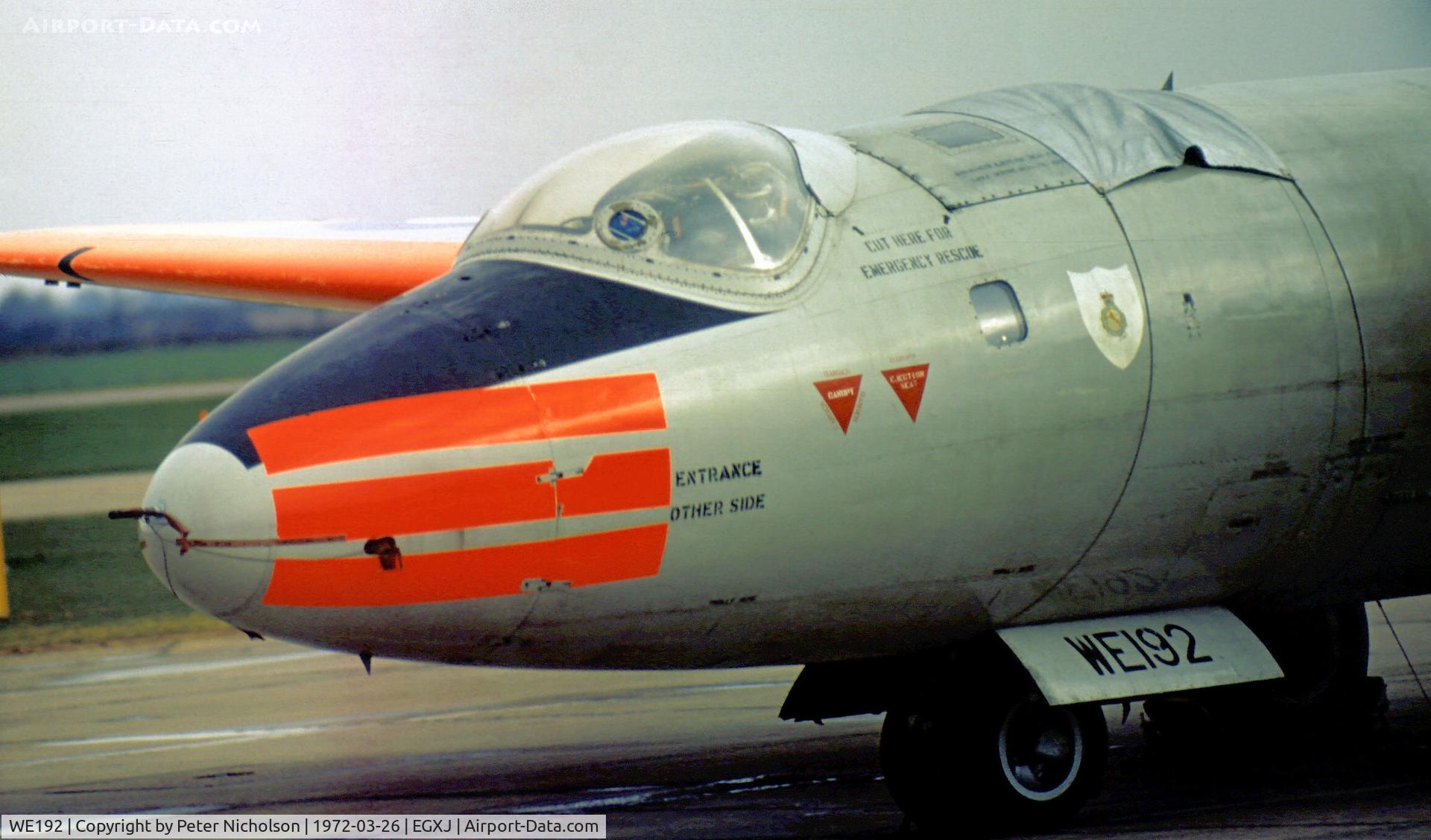 WE192, 1954 English Electric Canberra T.4 C/N EEP71229, Canberra T.4 of 231 Operational Conversion Unit at RAF Cottesmore in the Spring of 1972.