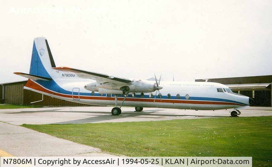 N7806M, 1966 Fairchild Hiller FH-227 C/N 515, Lansing Community CollegeFairchild Hiller FH-227B(LCD), N7806M.I found this plane on accident. It has since been scrapped.