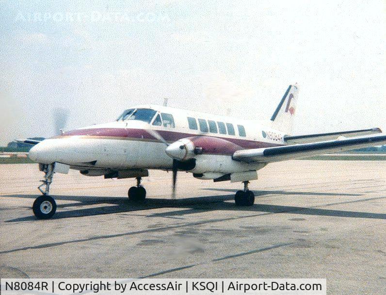N8084R, 1969 Beech 99 C/N U108, Britt Airlines/Allegheny Commuter Beech 99 on the Noon arrival from OHare. Subbed for a Britt Airways Beech 99. Shot in early July 1979.