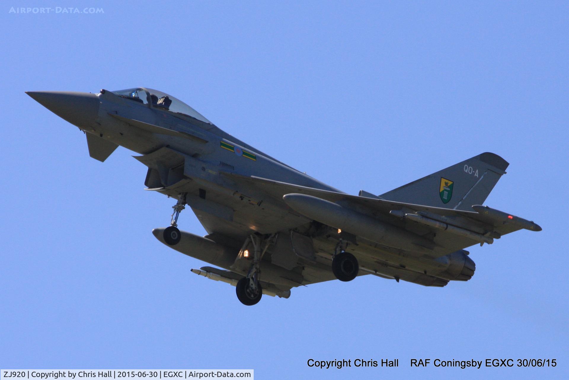 ZJ920, 2005 Eurofighter EF-2000 Typhoon FGR4 C/N 0067/BS011, RAF 3 Sqn