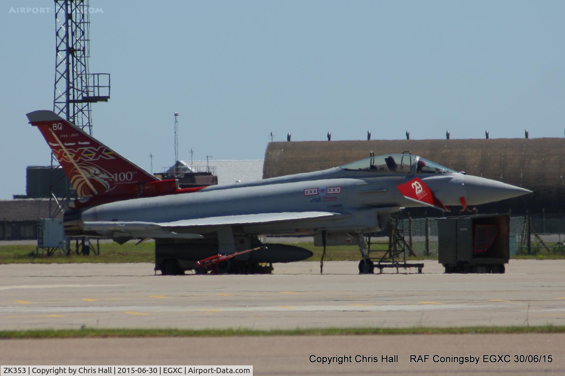 ZK353, 2013 Eurofighter EF-2000 Typhoon FGR4 C/N BS114/411, RAF 29 Sqn