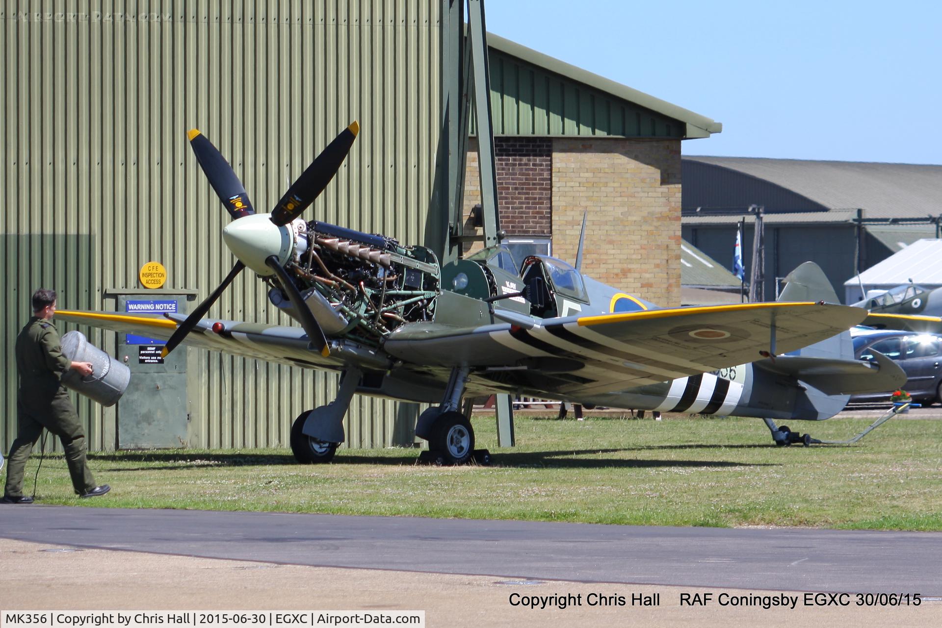 MK356, 1944 Supermarine 361 Spitfire LF.IXc C/N CBAF.IX.1561, painted to represent Spitfire Mk IXc ML214, coded ‘5J-K’, the personal aircraft of Squadron Leader ‘Johnny’ Plagis, the Commanding Officer of No 126 Squadron from July 1944.