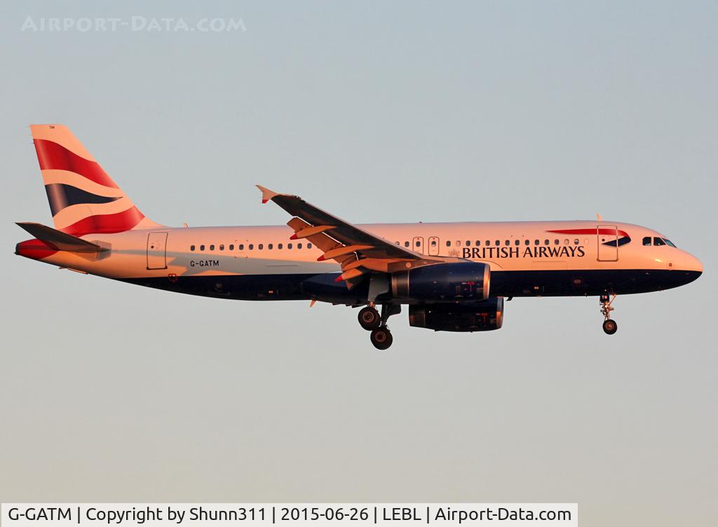 G-GATM, 2002 Airbus A320-233 C/N 1892, Landing rwy 25R