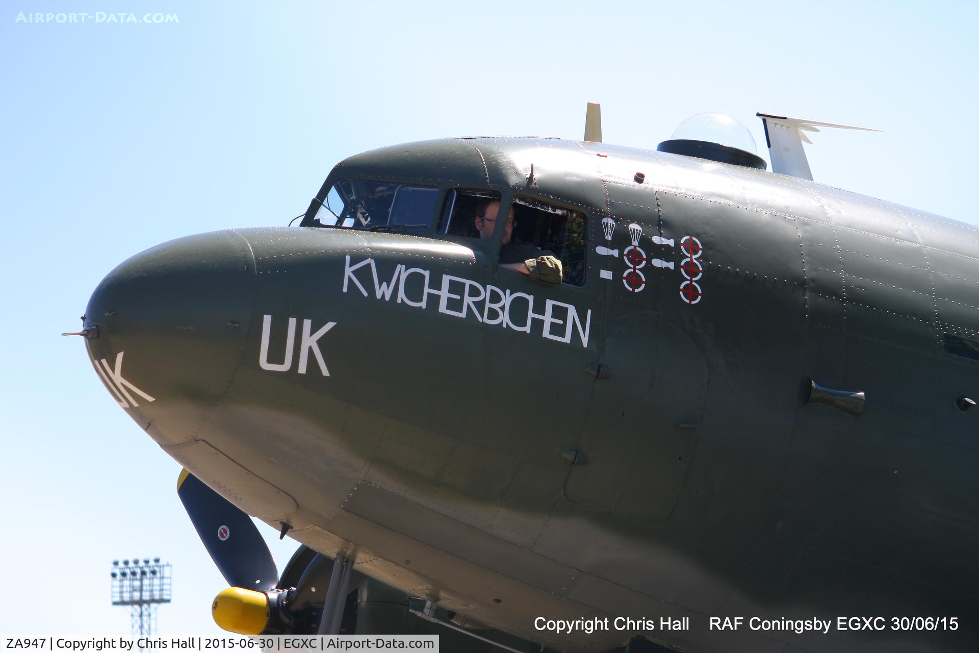 ZA947, 1943 Douglas C-47A-60-DL Dakota III C/N 10200, ‘Kwicherbichen’ painted to represent Dakota FZ692 of 233 Squadron which is is still flying with Environment Canada wearing the civilian registration C-GRSB