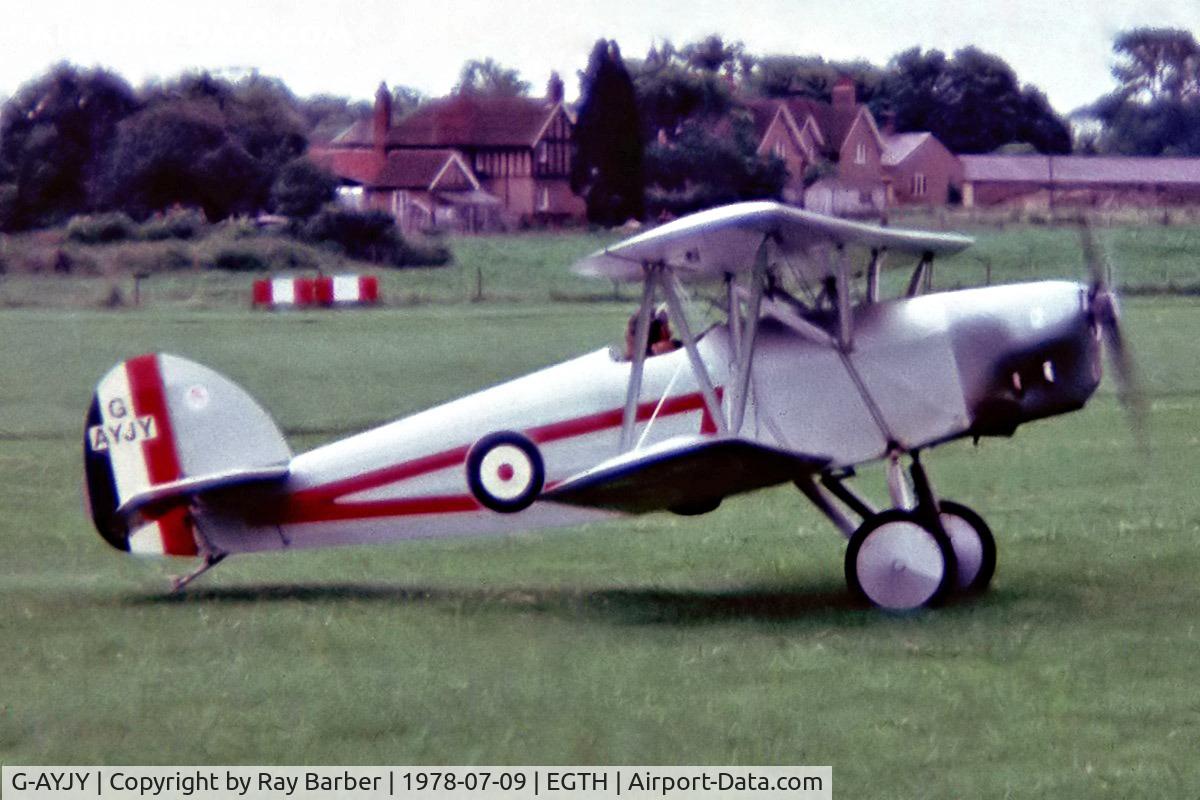G-AYJY, 1975 Isaacs Fury II C/N PFA 1373, Isaacs Fury II [PFA 1373] Old Warden~G 09/07/1978. From a slide.