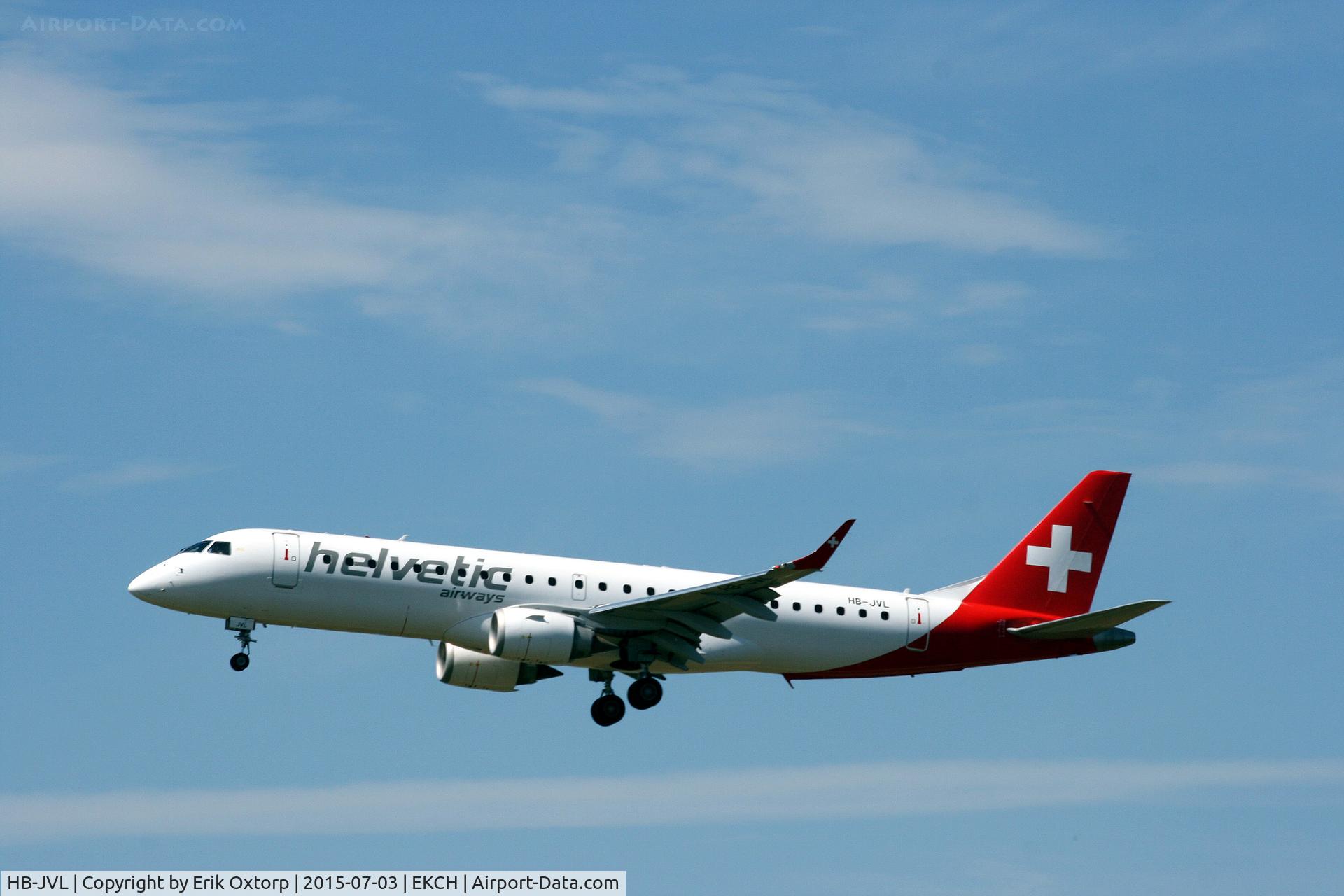 HB-JVL, 2010 Embraer E190 (ERJ-190-100) C/N 19000354, HB-JVL about to land rw 22L after having performed a LX-flight from ZRH