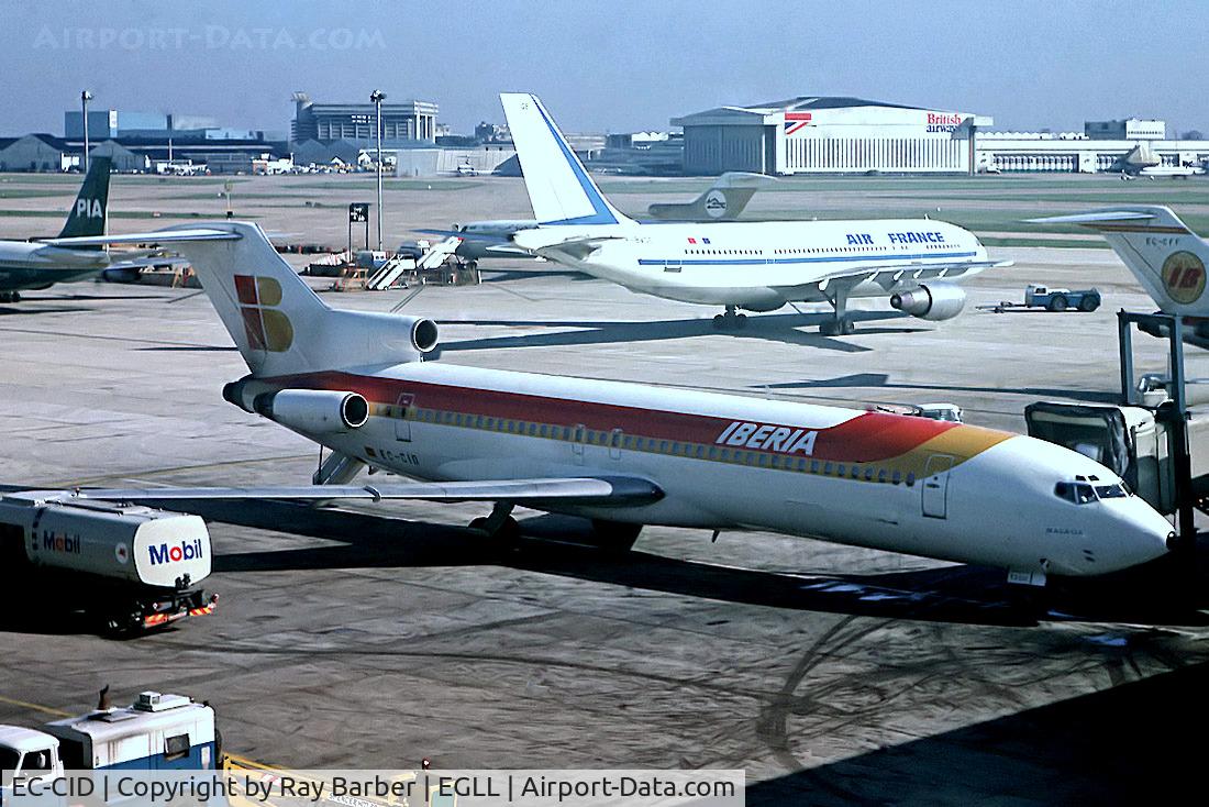 EC-CID, 1974 Boeing 727-256 C/N 20974, Boeing 727-256 [20974] (Iberia) Heathrow~G 1978. From a slide.