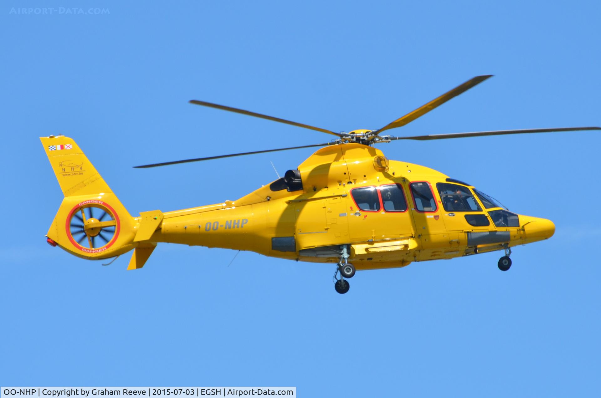 OO-NHP, 2007 Eurocopter EC-155B-1 C/N 6762, Landing at Norwich.