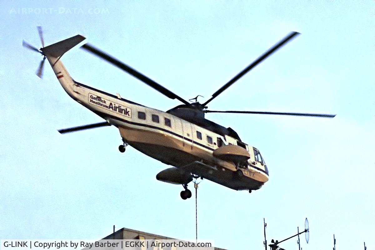 G-LINK, 1978 Sikorsky S-61N C/N 61806, Sikorsky S-61N [61806] (Airlink) Gatwick~G 1978. From a slide. Being used to help install air conditioning plant.