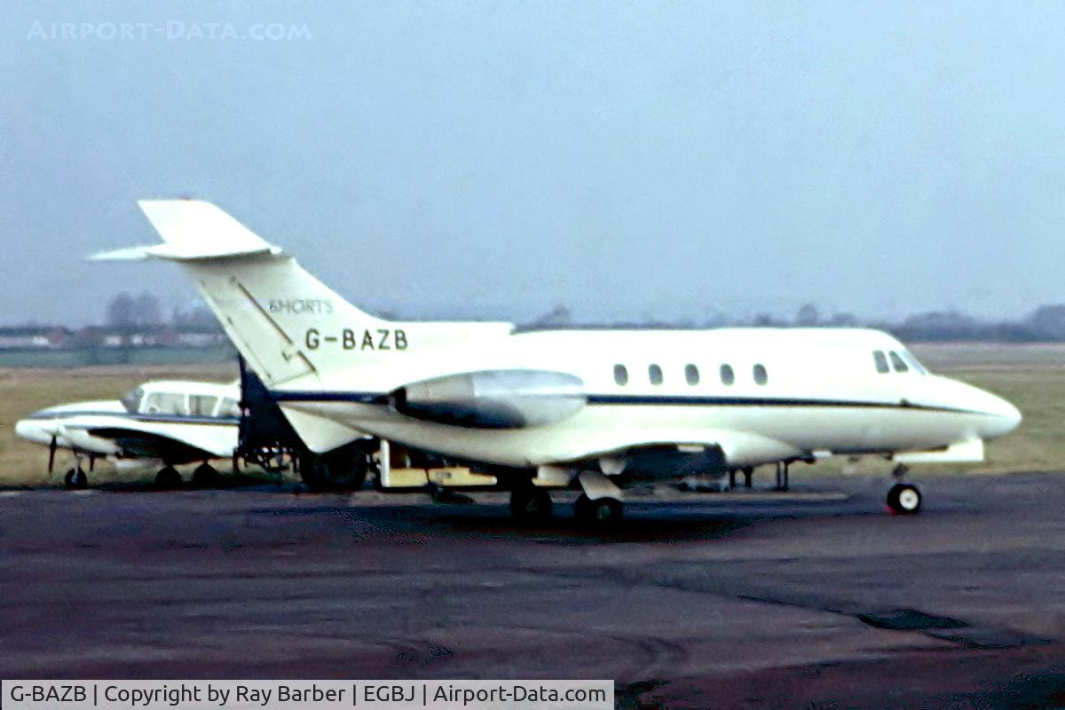 G-BAZB, 1972 Hawker Siddeley HS.125 Series 400B C/N 25252, Hawker-Siddeley 125/400B [25252] (Shorts) Staverton~G 22/02/1978. From a slide.