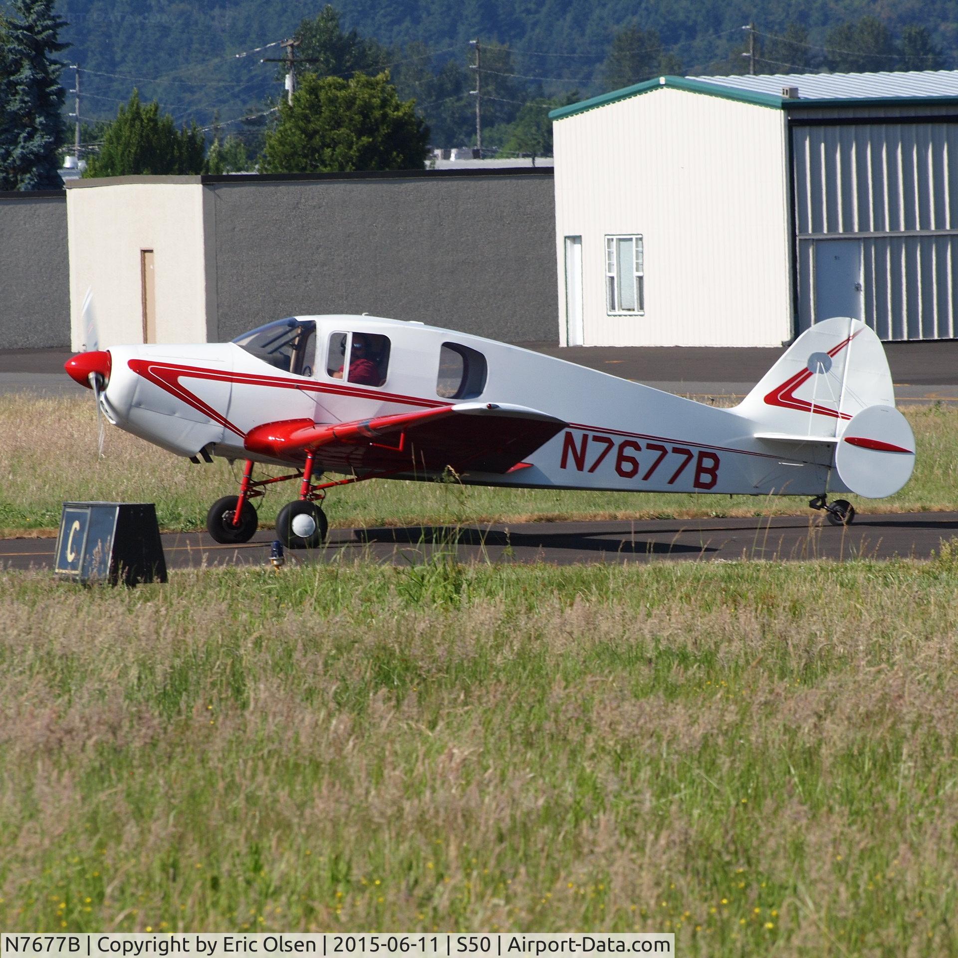 N7677B, 1957 Bellanca 14-19-2 Cruisair Senior C/N 4028, N7677B getting ready to take off at S50