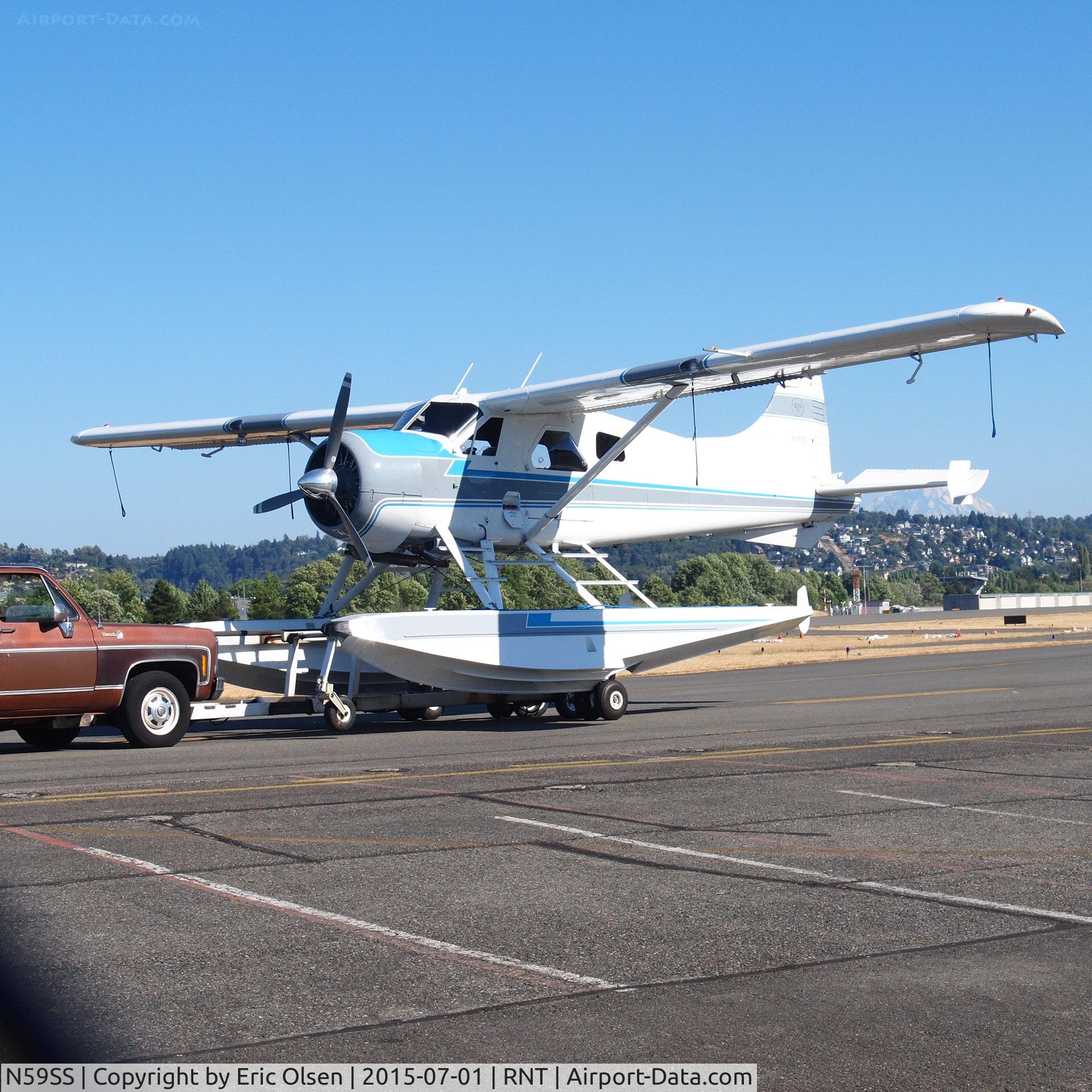 N59SS, De Havilland Canada DHC-2 Beaver Mk.I (L20A) C/N 1117, N59SS being moved back into the hanger.