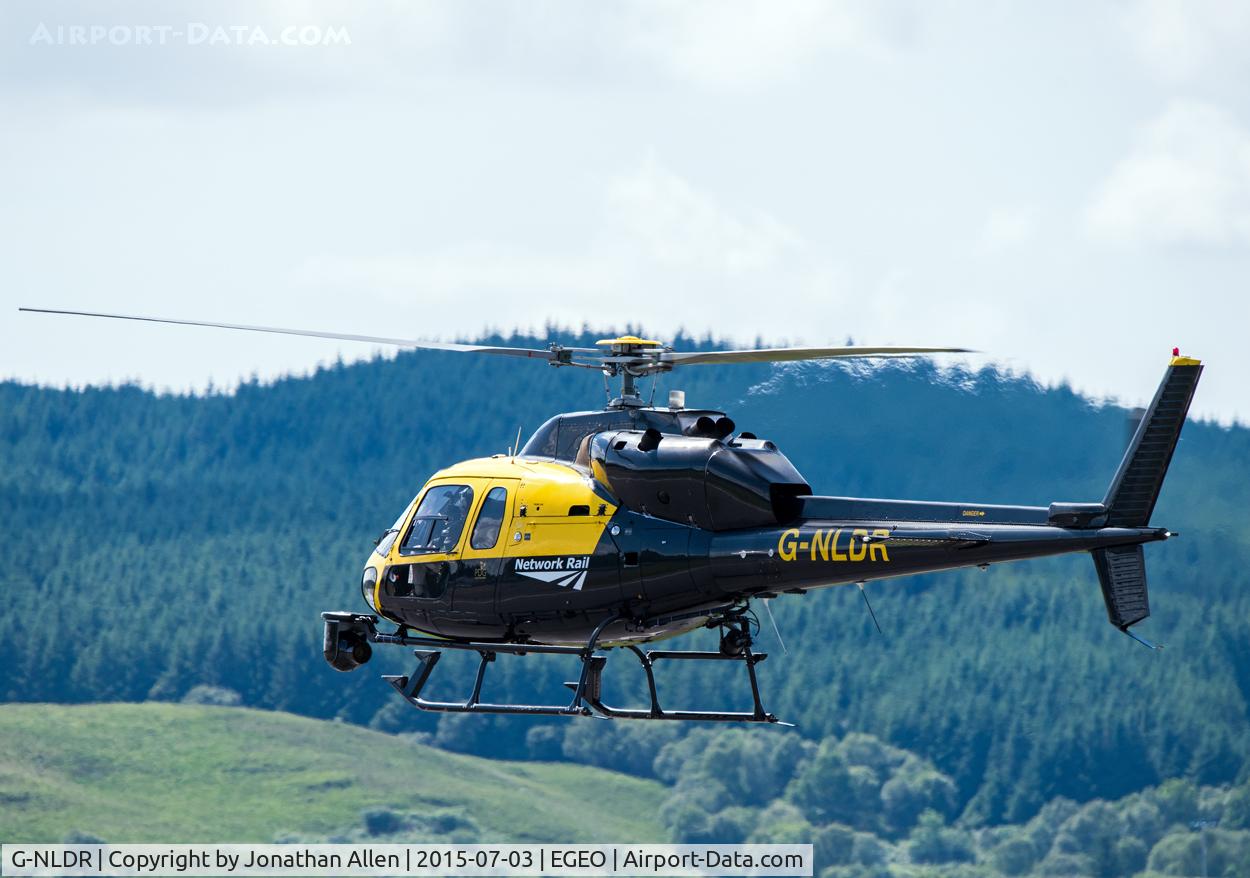 G-NLDR, 1983 Aerospatiale AS-355F-2 Ecureuil 2 C/N 5282, Approaching H1 at Oban Airport.