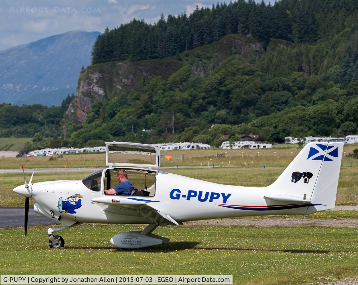 G-PUPY, 2002 Europa XS Tri-Gear C/N PFA 247-13694, Preparing for departure from Oban Airport.