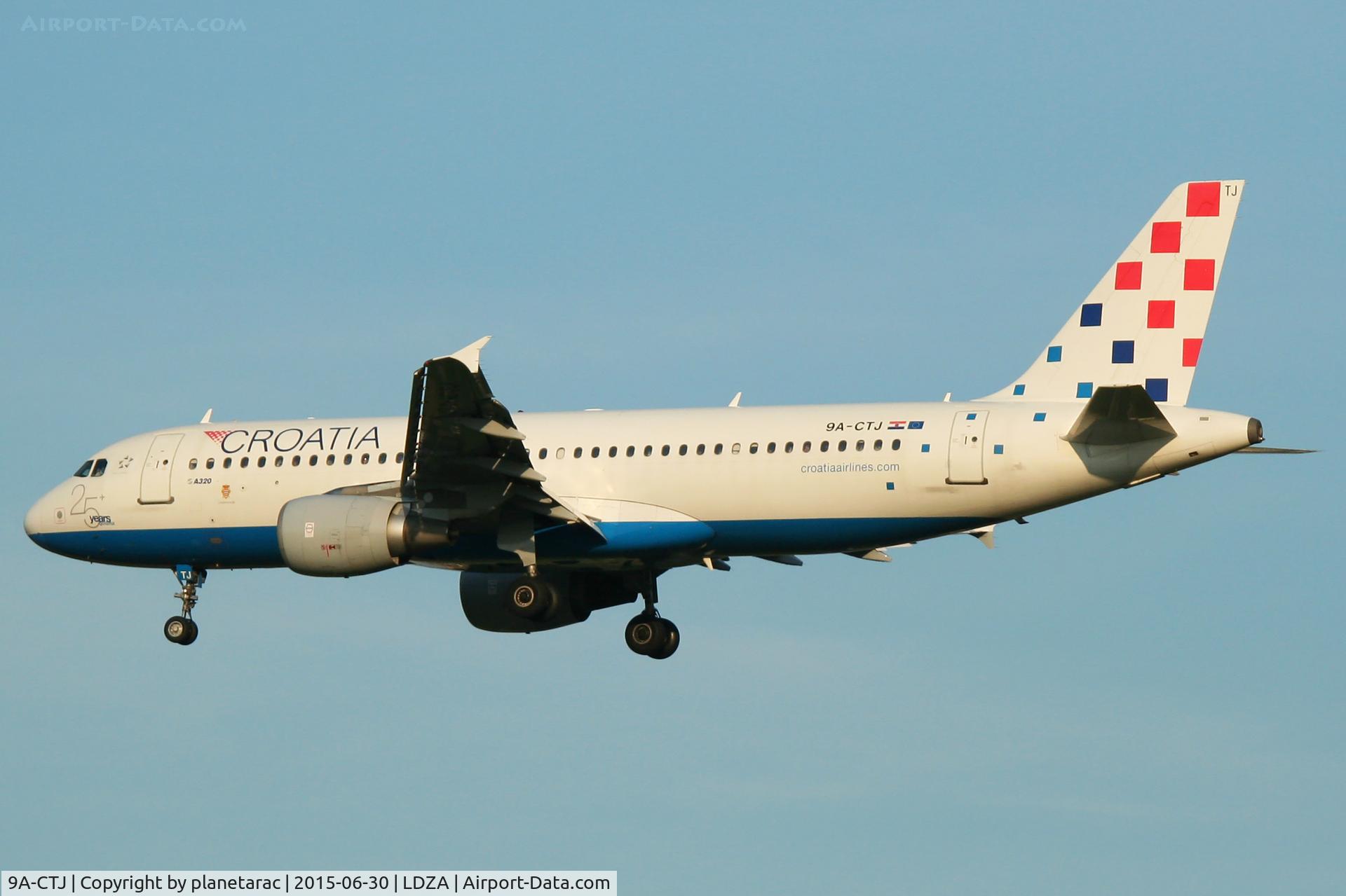9A-CTJ, 1999 Airbus A320-214 C/N 1009, Evening landing in ZAG