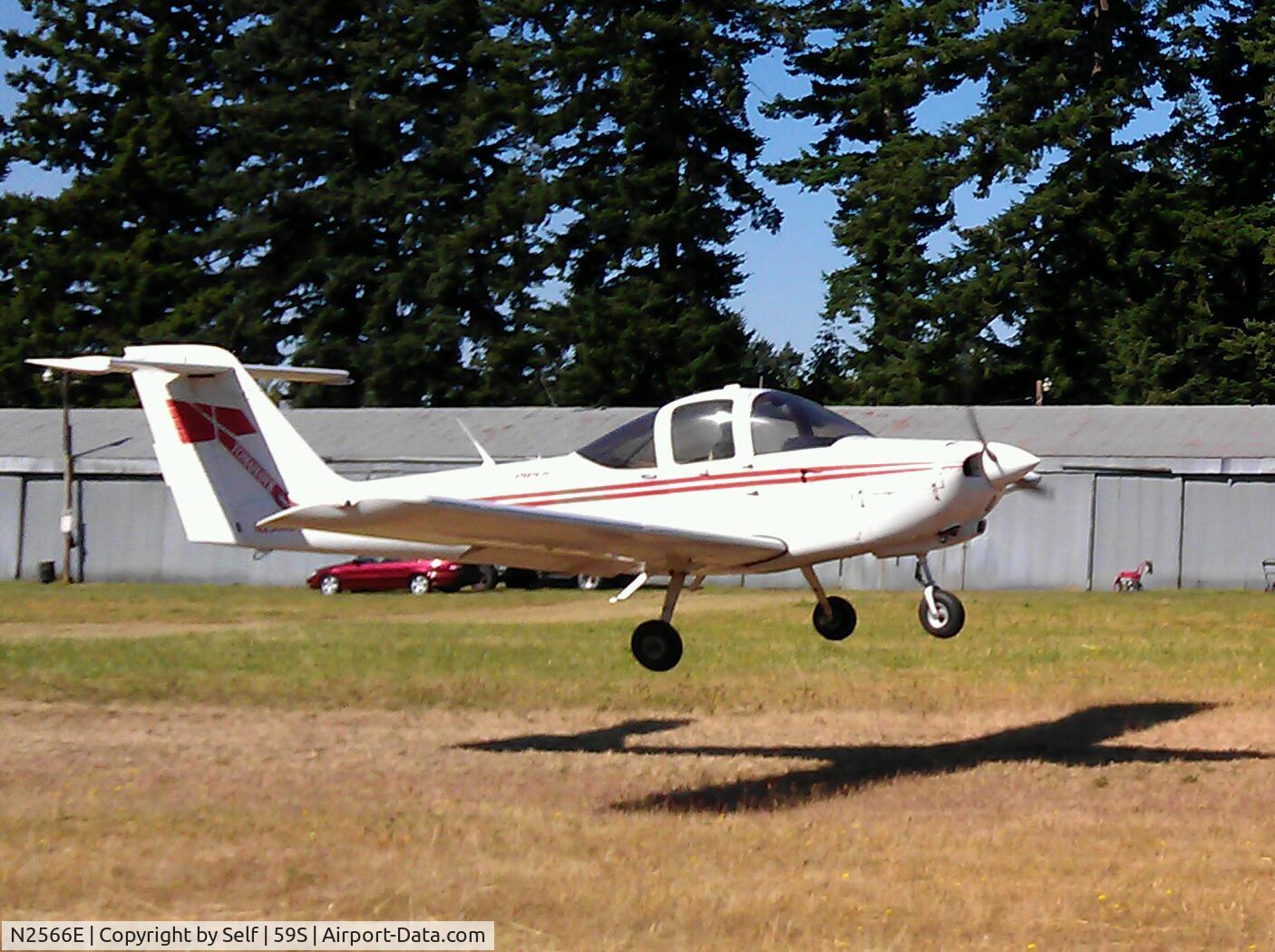 N2566E, 1978 Piper PA-38-112 Tomahawk C/N 38-78A0481, Tomahawk . Best trainers to date. 2566E's mark in history was to be absolutely the last bird to fly out of 59s (Evergreen Airport) off grass runway 34 in May  2015. Not bad considering it's been closed since 06.