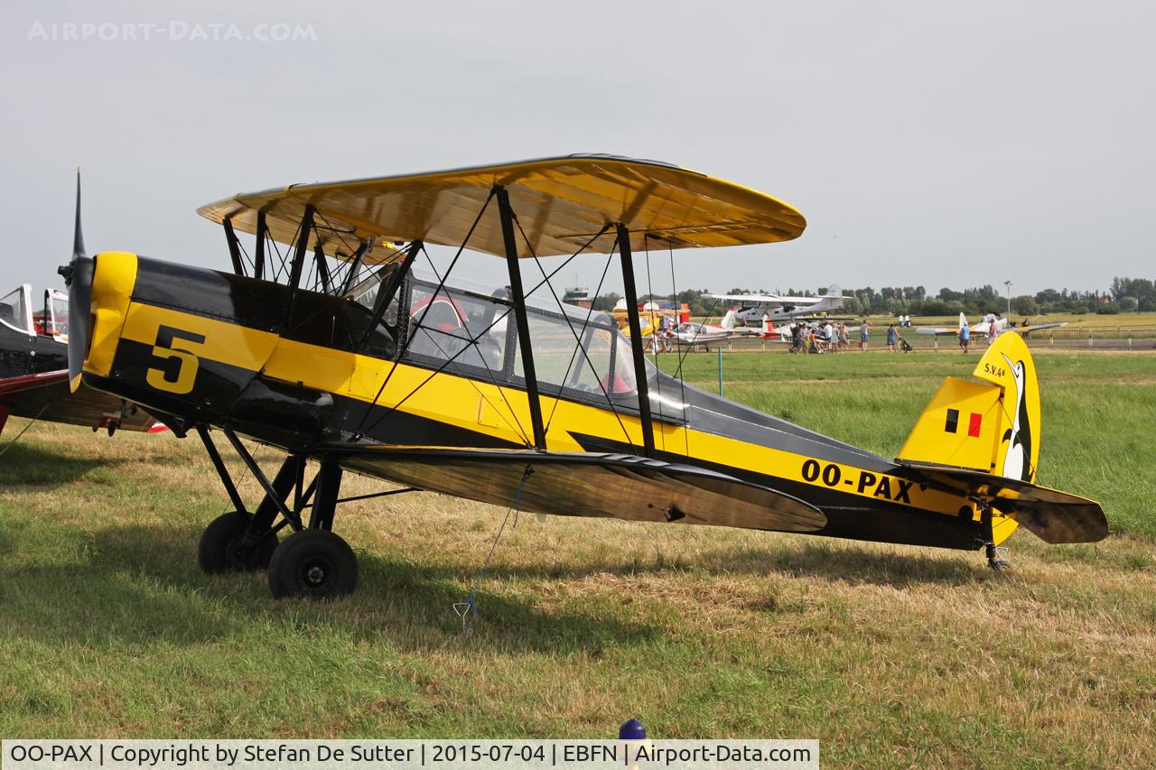 OO-PAX, 1948 Stampe-Vertongen SV-4B C/N 1147, Koksijde Fly in 2015.