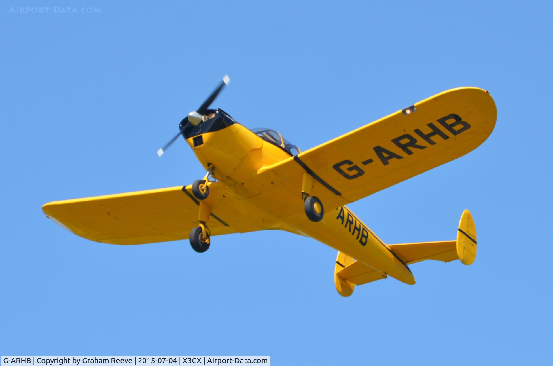 G-ARHB, 1960 Forney F-1A Aircoupe C/N 5733, Departing from Northrepps.