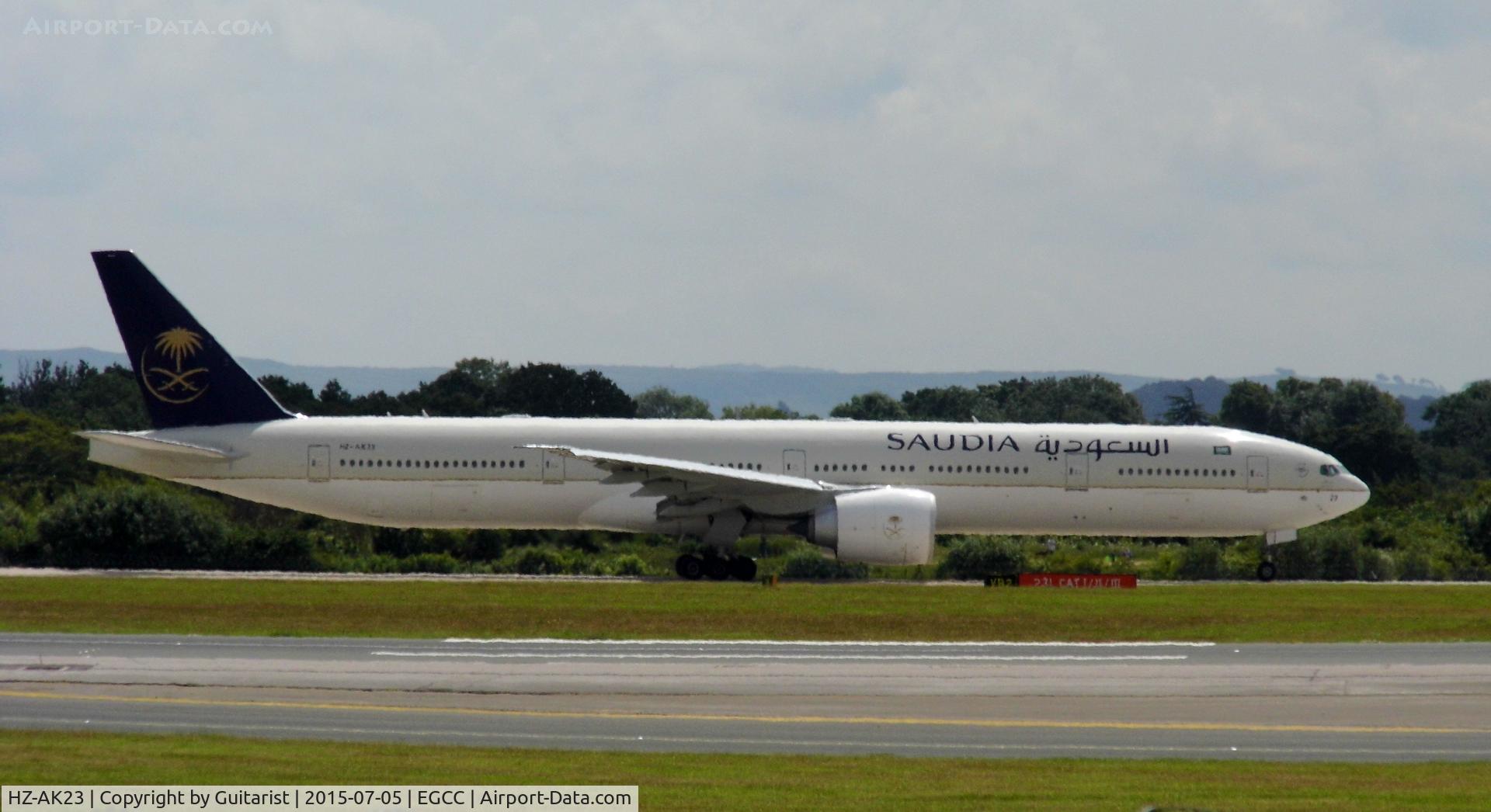 HZ-AK23, 2014 Boeing 777-368/ER C/N 42261, At Manchester