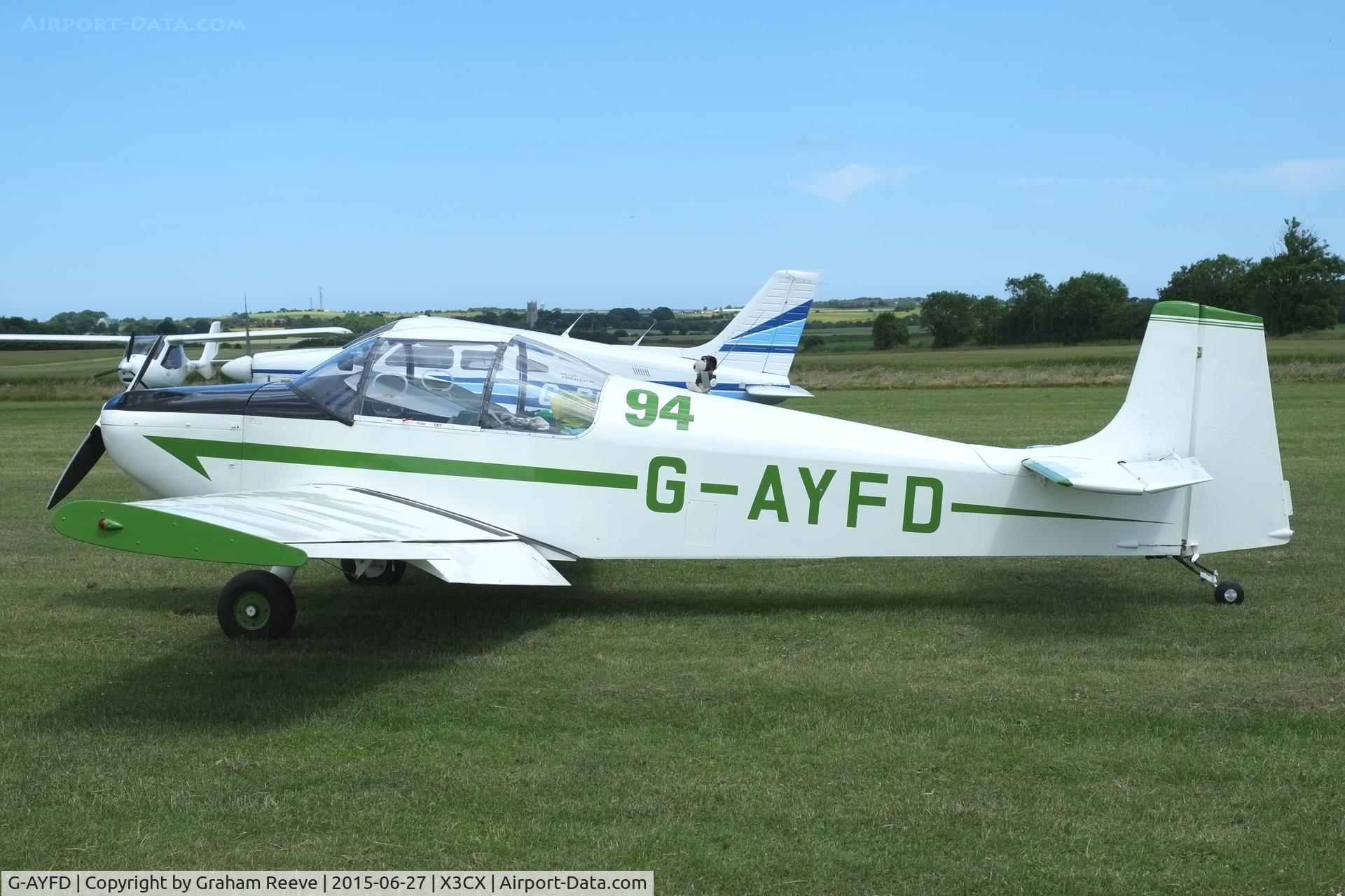 G-AYFD, 1970 Rollason Druine D-62B Condor C/N RAE/645, Parked at Northrepps.