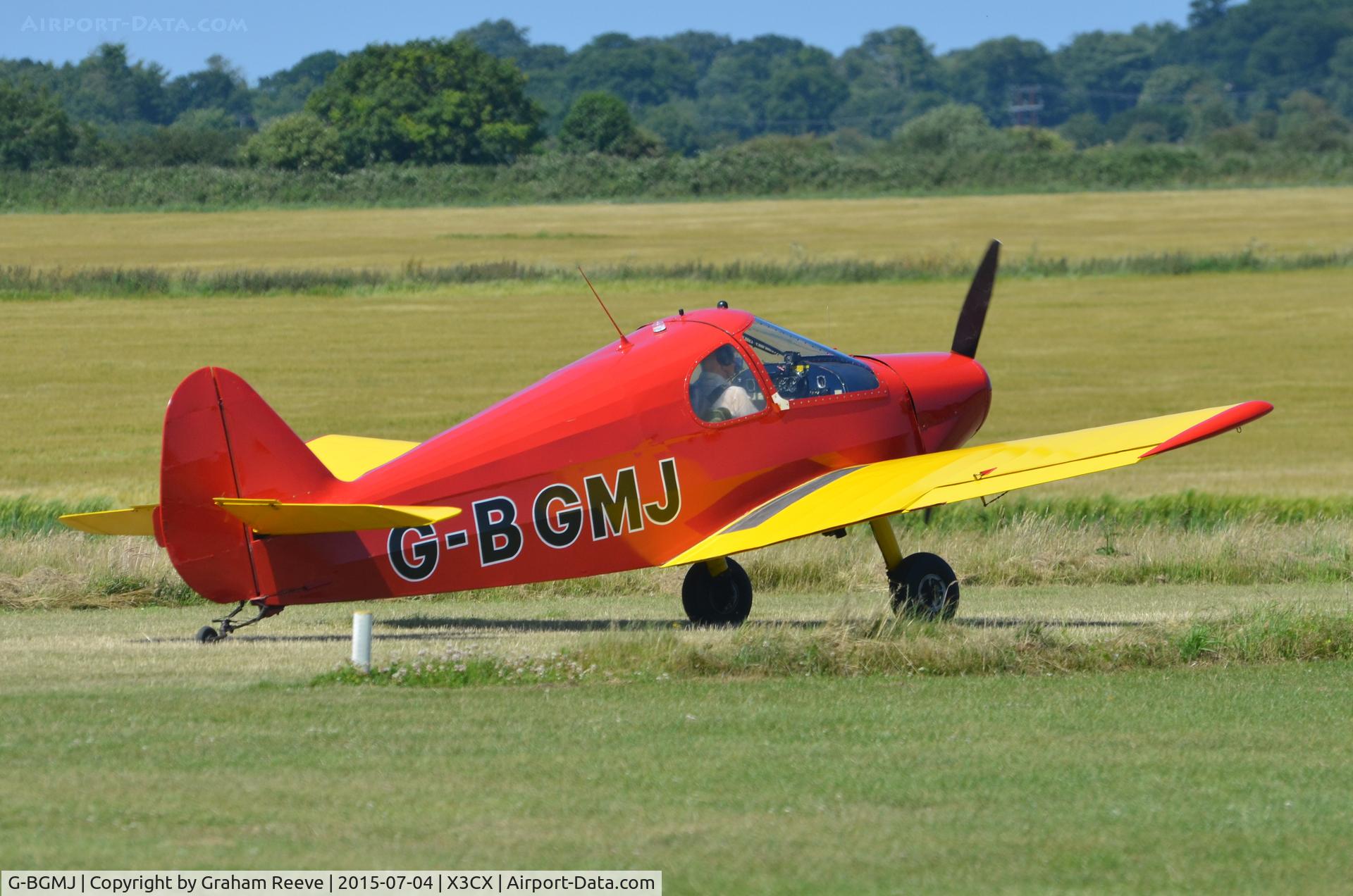 G-BGMJ, 1952 Gardan GY-201 Minicab C/N 12, Departing from Northrepps.