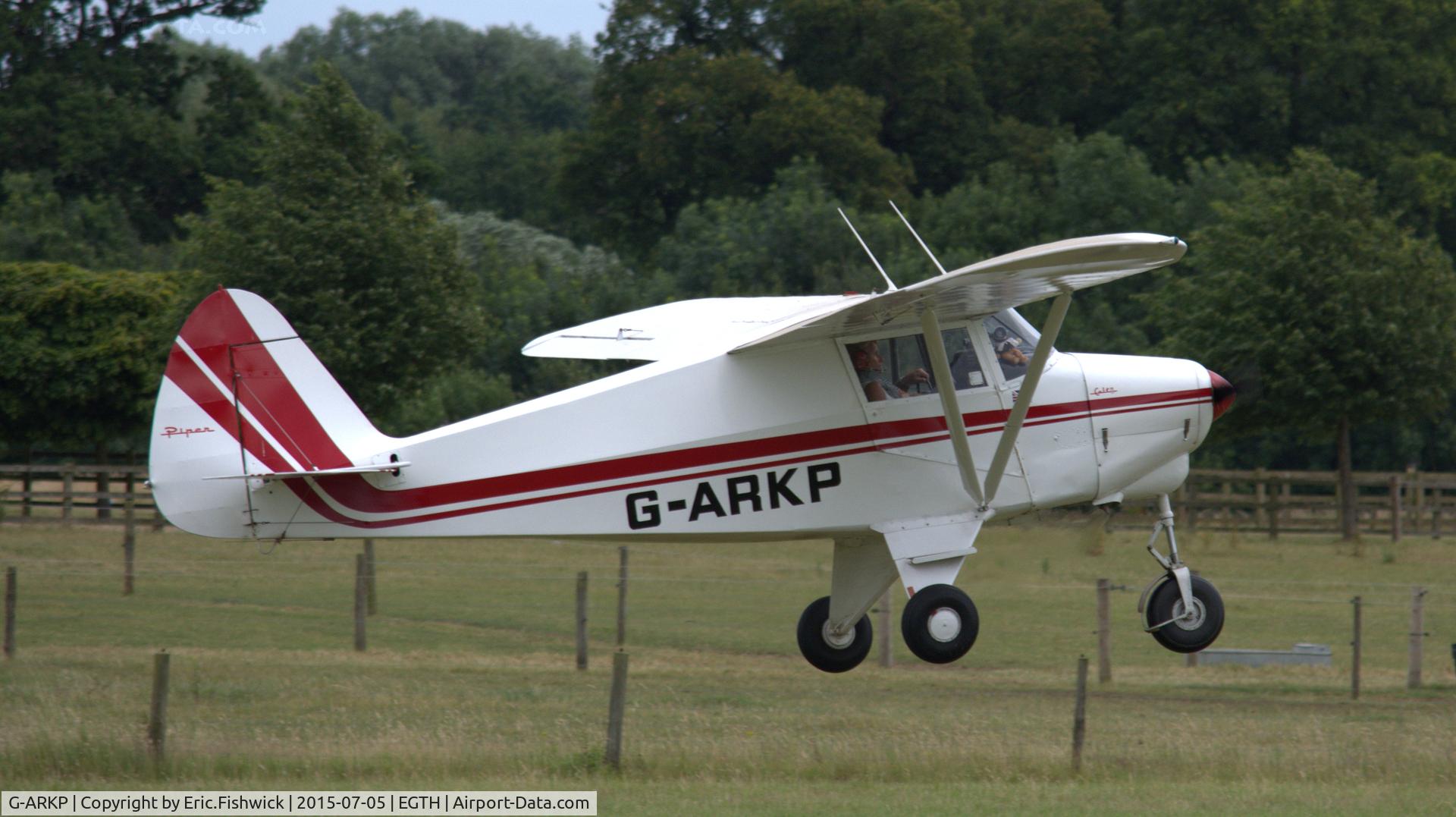 G-ARKP, 1961 Piper PA-22-108 Colt Colt C/N 22-8364, 42. G-ARKP departing the Shuttleworth Military Pagent Airshow, July 2015.