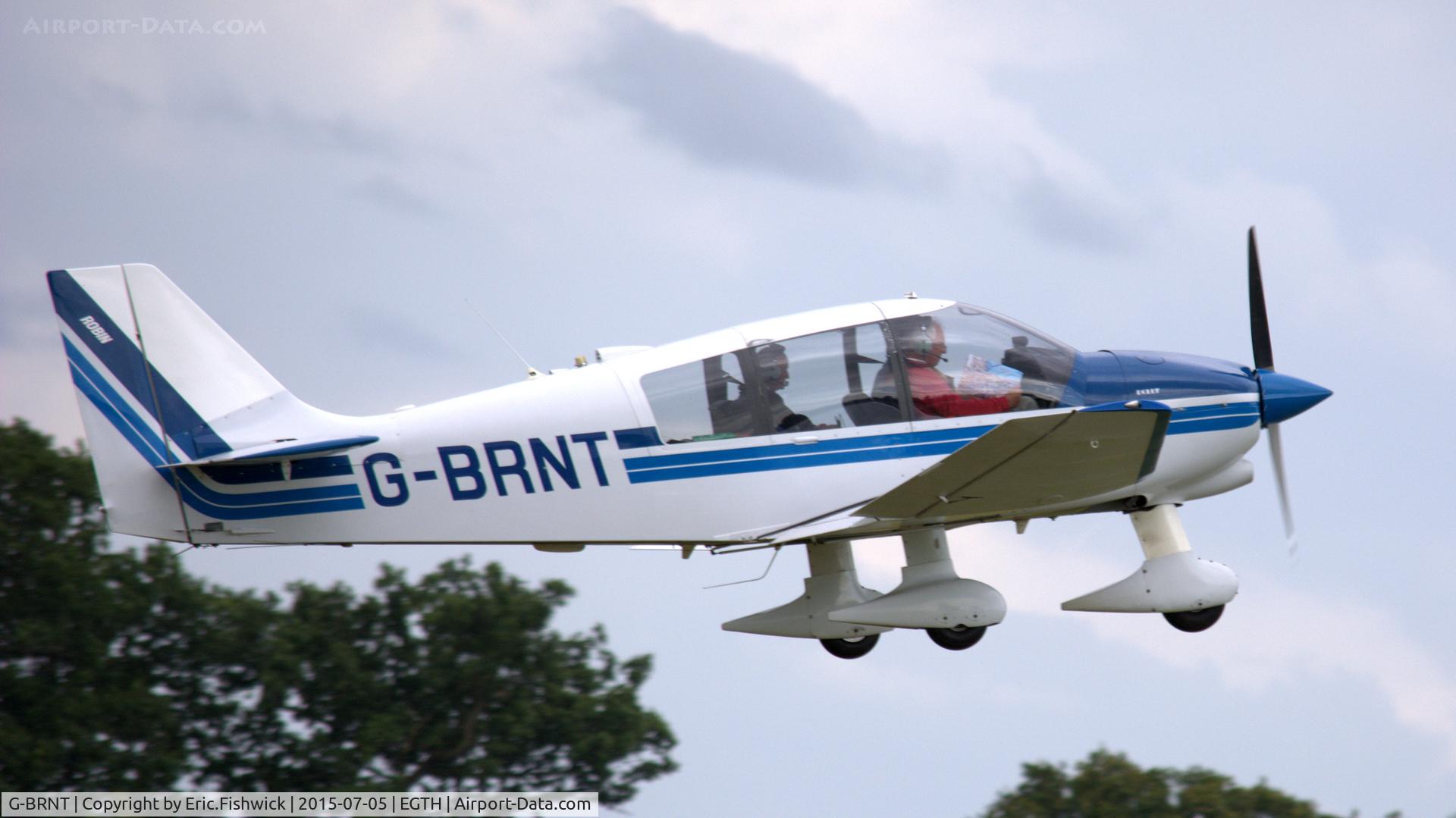 G-BRNT, 1989 Robin DR-400-180 Regent Regent C/N 1935, 42. G-BRNT departing the Shuttleworth Military Pagent Airshow, July 2015.