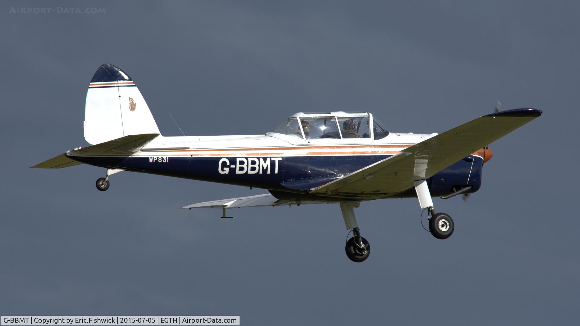 G-BBMT, 1951 De Havilland DHC-1 Chipmunk 22 C/N C1/0712, 42. G-BBMT departing the Shuttleworth Military Pagent Airshow, July 2015.