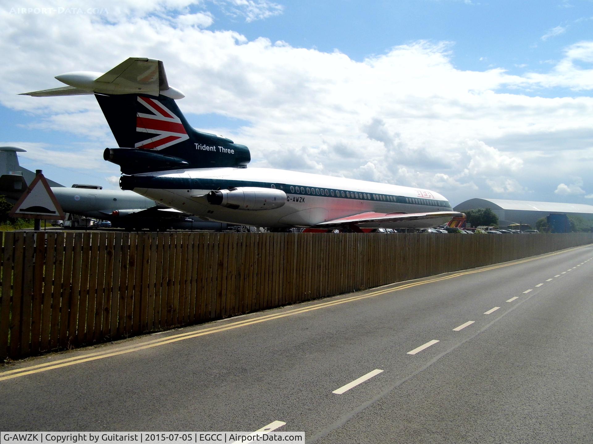 G-AWZK, 1971 Hawker Siddeley HS-121 Trident 3B-101 C/N 2312, On display at the visitors centre at Manchester Airport