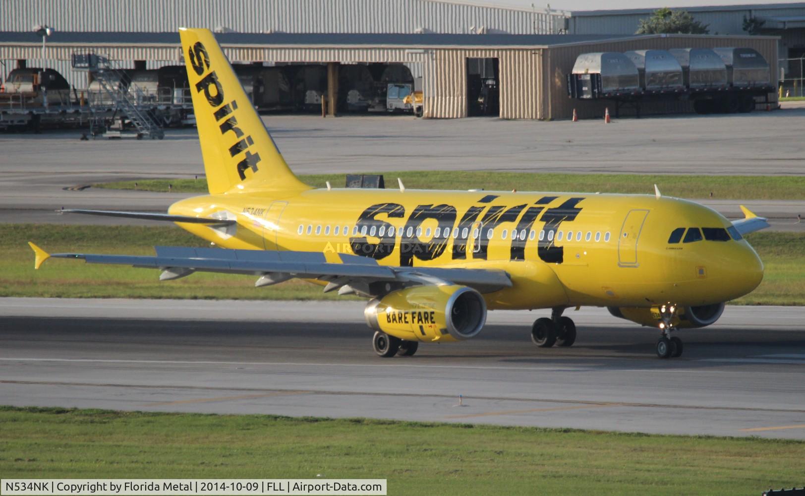 N534NK, 2008 Airbus A319-132 C/N 3395, Spirit