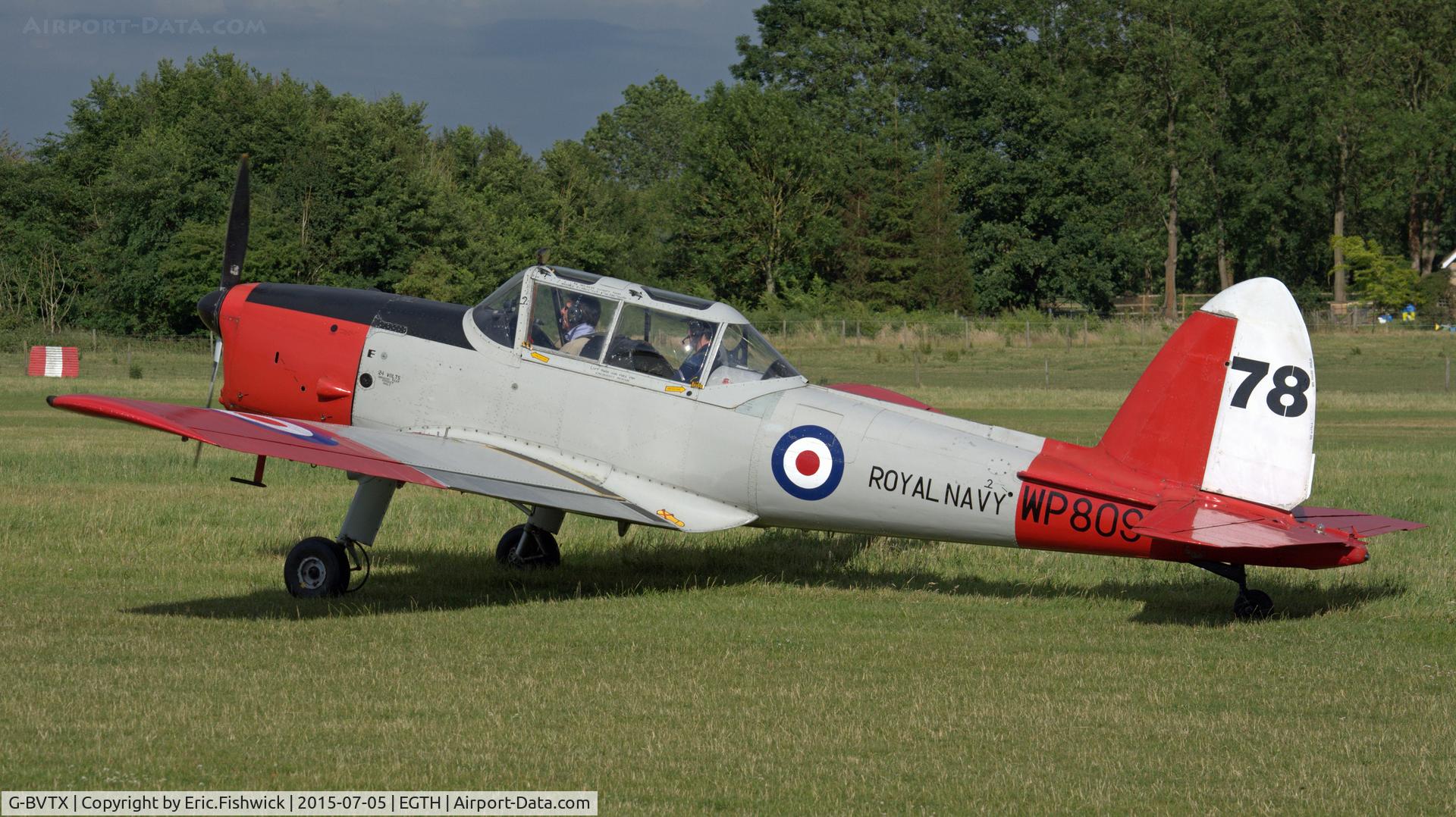 G-BVTX, 1952 De Havilland DHC-1 Chipmunk T.10 C/N C1/0705, 1. WP809 preparing to depart the Shuttleworth Military Pagent Airshow, July 2015.
