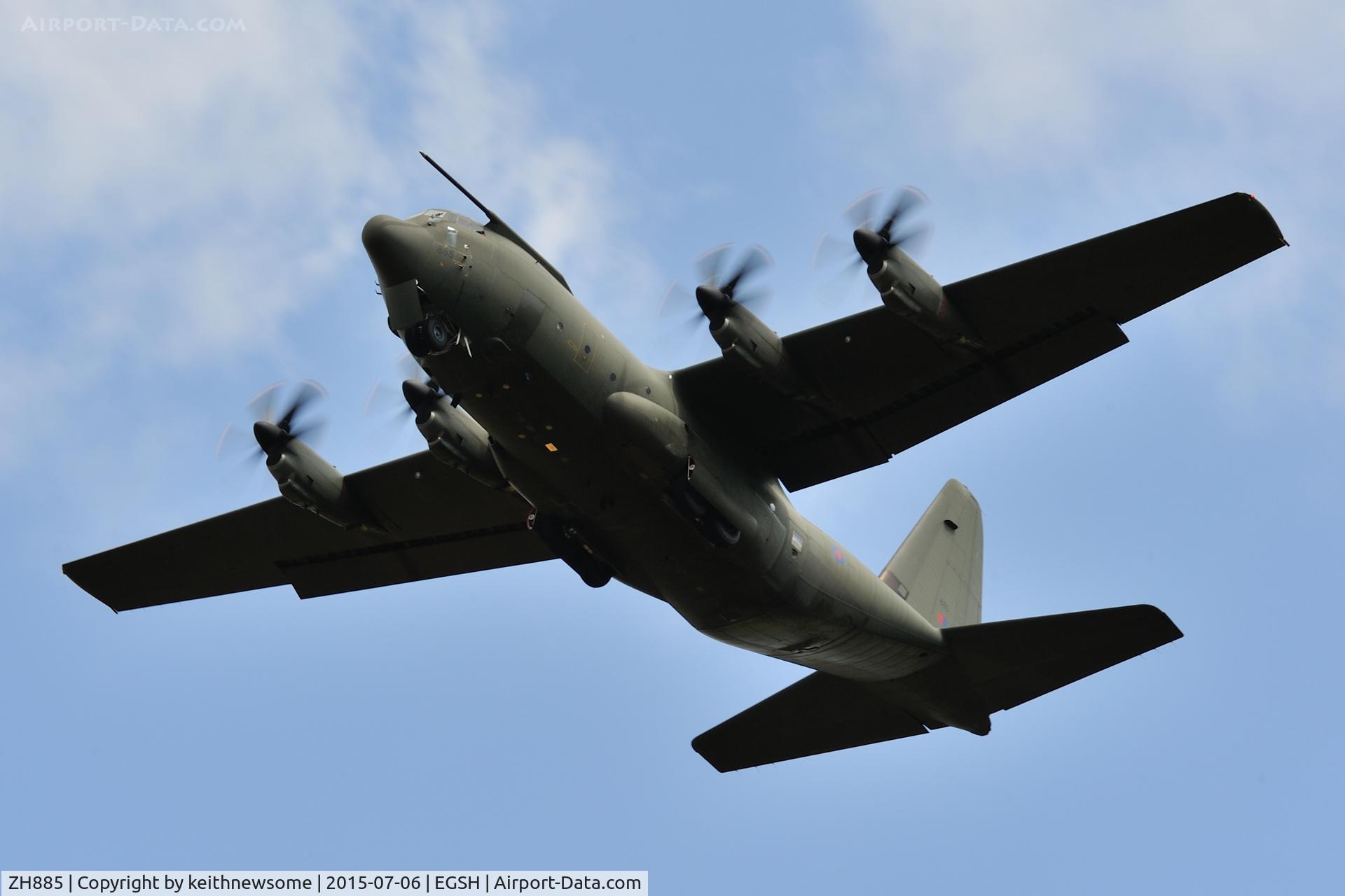 ZH885, 1999 Lockheed Martin C-130J Hercules C.5 C/N 382-5483, Leaving following ILS approach.