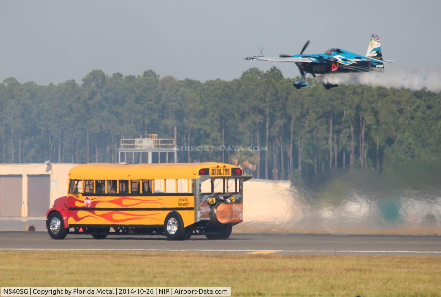 N540SG, 2005 Zivko Edge 540 C/N 0035, Melissa Pemberton racing jet bus
